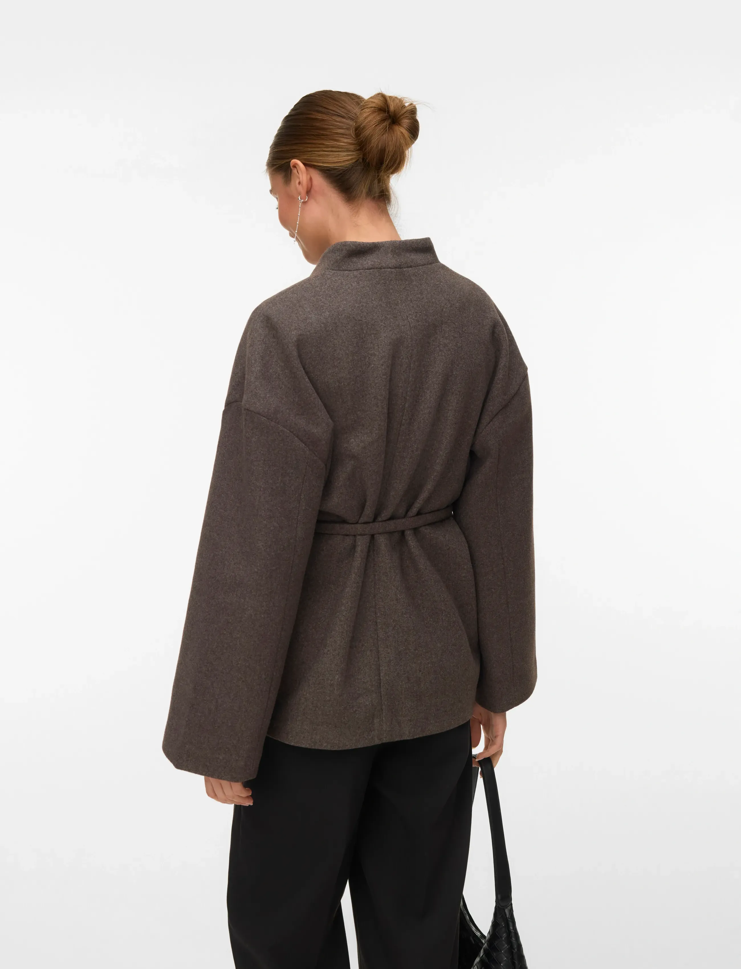 Vero Moda - AWSIJINA LS V-NECK SHORT JACKET NOOS - vinterjackor - coffee bean - 2