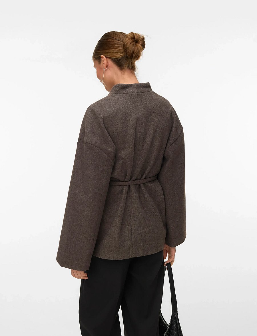 Vero Moda - AWSIJINA LS V-NECK SHORT JACKET NOOS - vinterjackor - coffee bean - 2