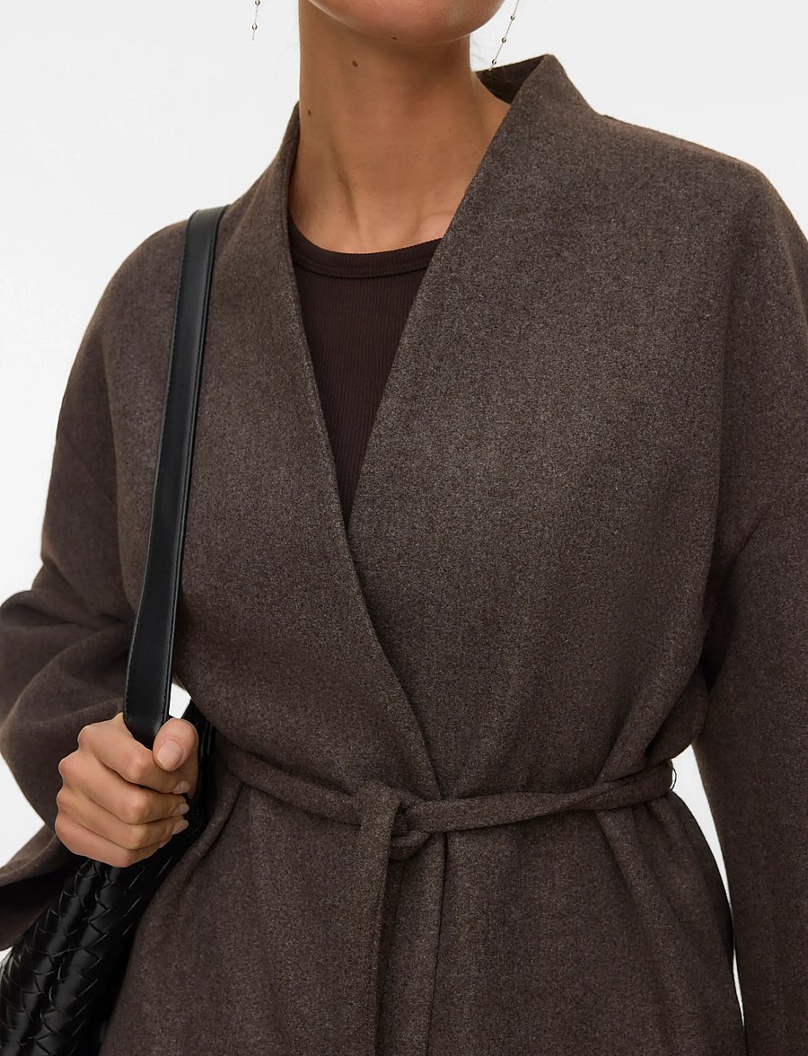 Vero Moda - AWSIJINA LS V-NECK SHORT JACKET NOOS - vinterjackor - coffee bean - 4