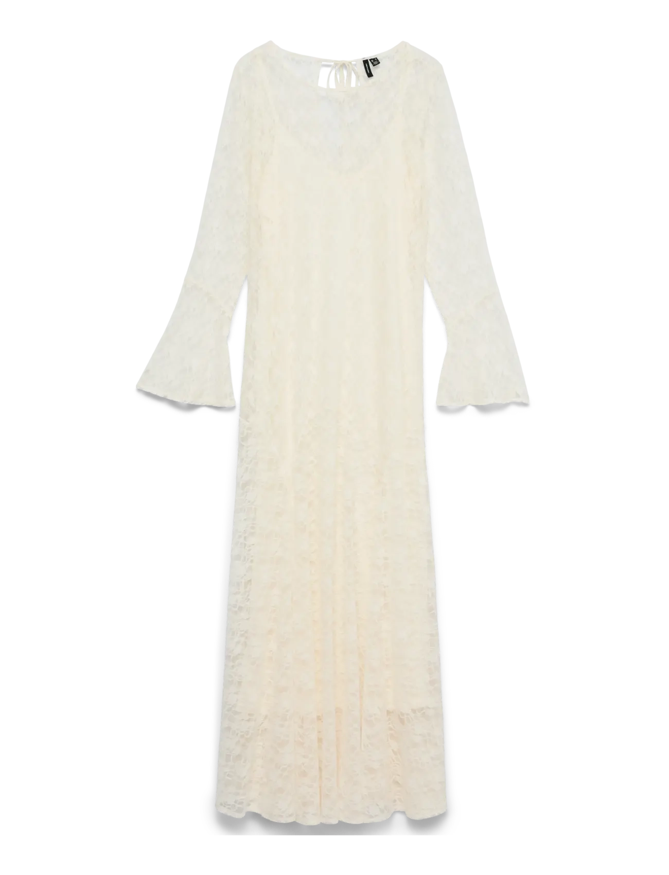 Vero Moda VMLOULOU LACE LS ANKLE DRESS WVN - Kjoler - CLOUD DANCER / cream