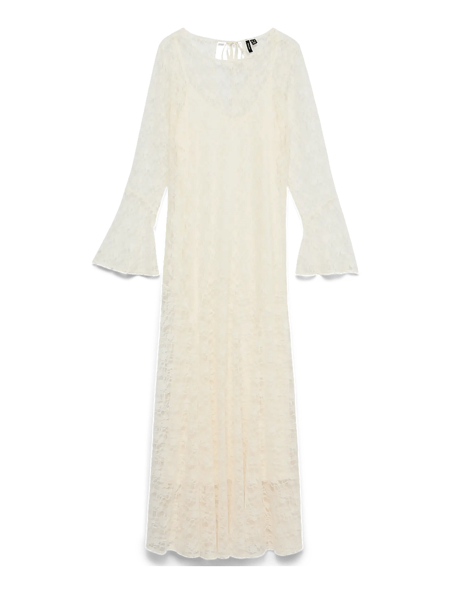 Vero Moda - VMLOULOU LACE LS ANKLE DRESS WVN - sutvirtinimas - cloud dancer - 1