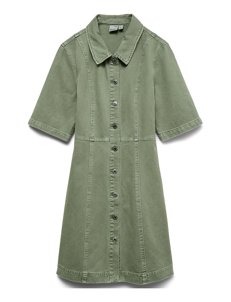 Vero Moda - VMDAISY 2/4 SHORT DENIM DRESS NOOS - hemdkleider - laurel wreath - 0