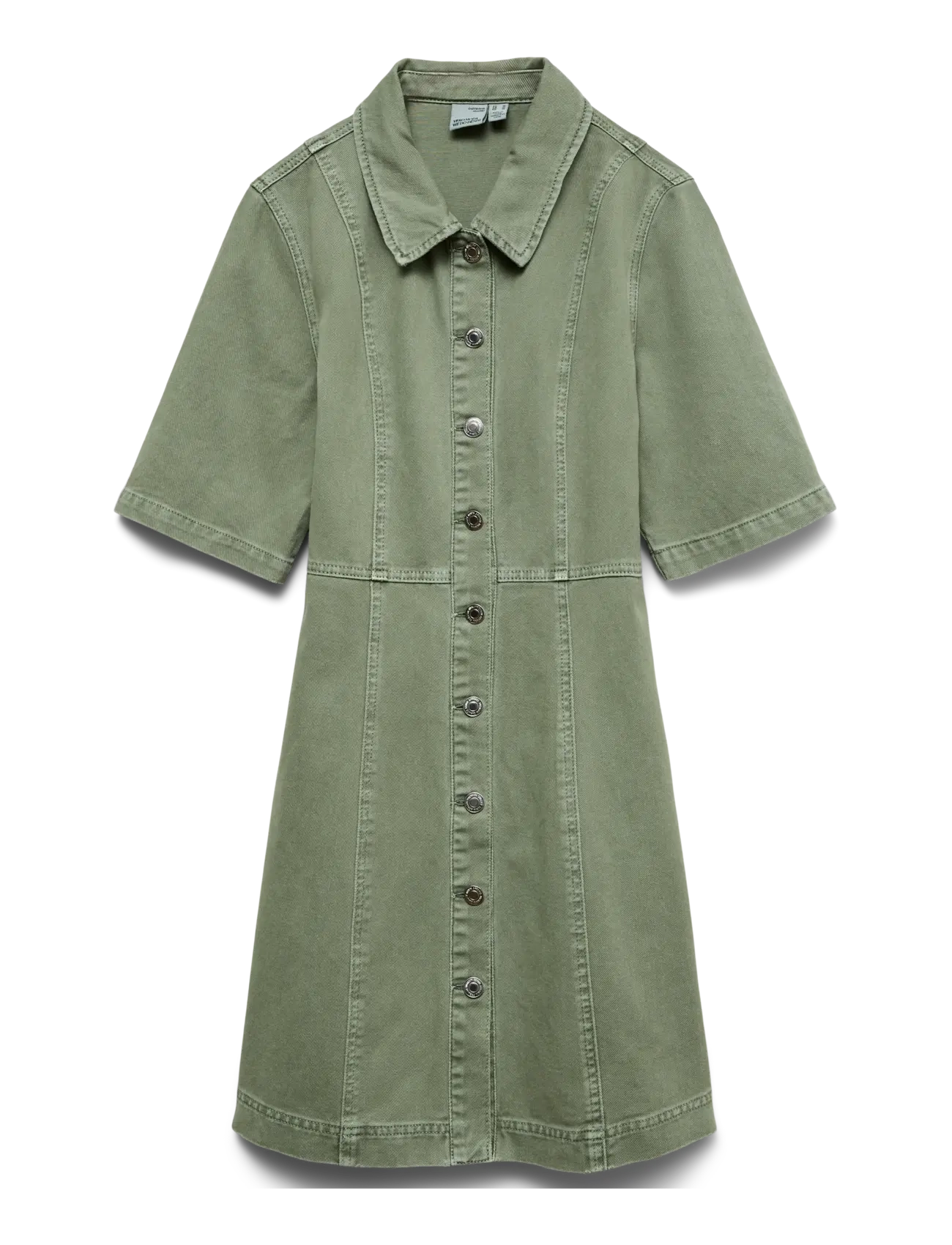 Vero Moda VMDAISY 2/4 SHORT DENIM DRESS NOOS - Vero Moda - LAUREL WREATH / khaki/green