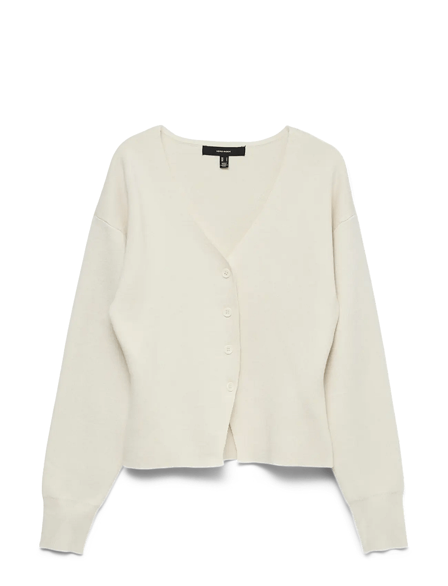 Vero Moda - VMLUCCA LS V-NECK FITTED CARDIGAN LCS - koftor - birch - 1