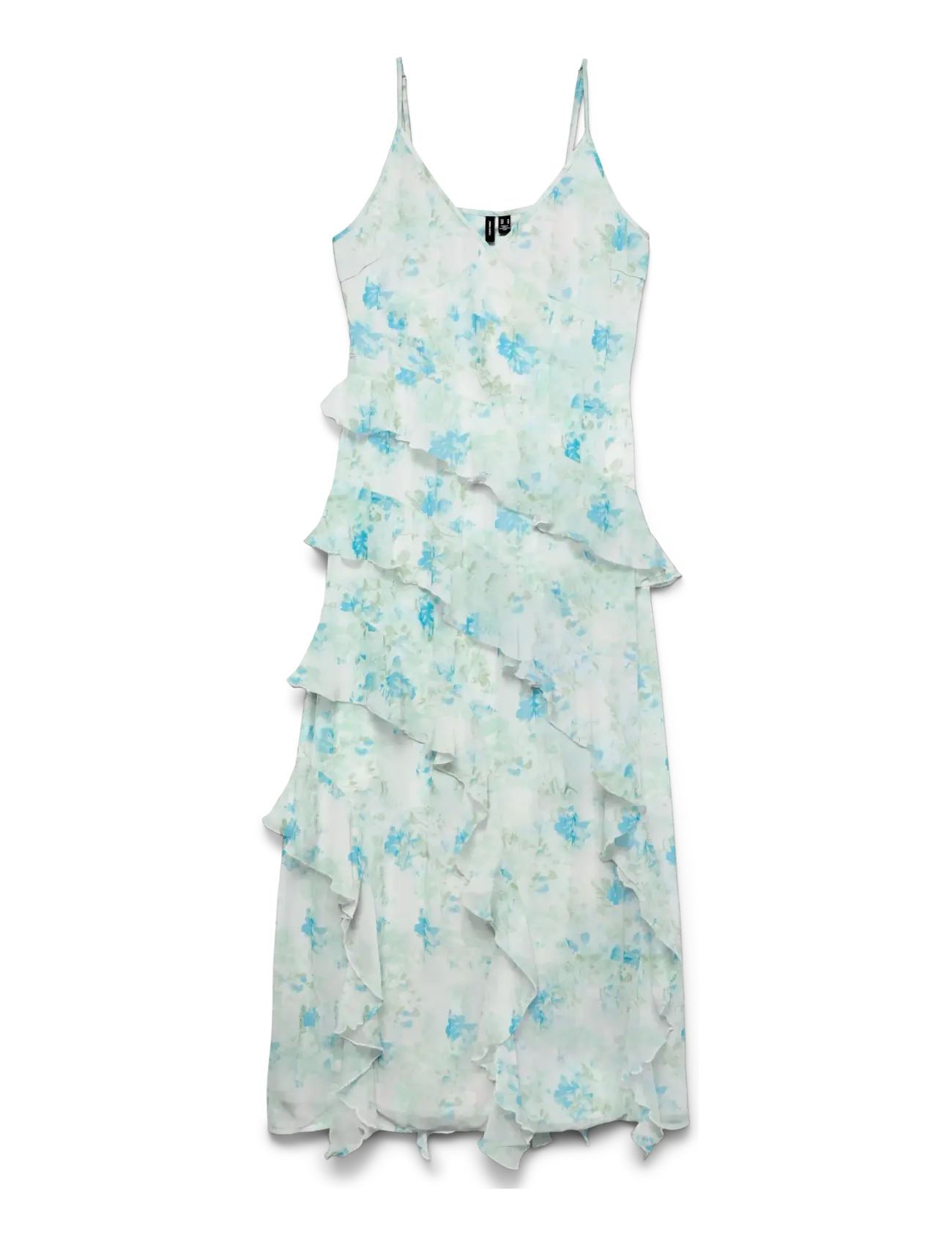 Vero Moda VMSMILLA SL LONG FRILL DRESS WVN NOOS - Kjólar - SNOW WHITE / white