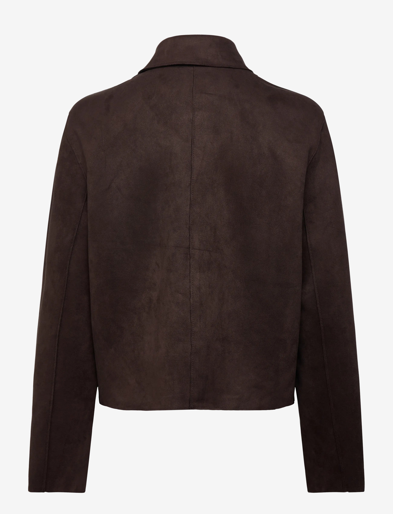 Vero Moda - VMHAZELFELIA LS FAUX SUEDE JACKET - læderjakker - chocolate torte - 1