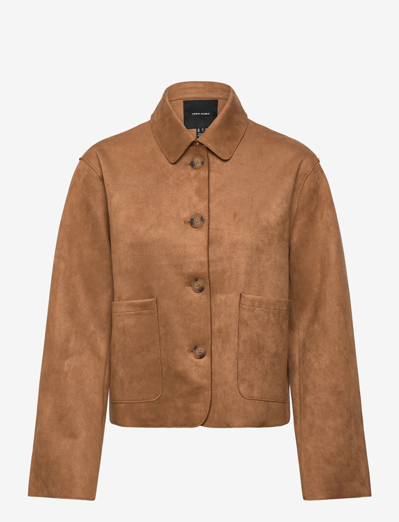 Vero Moda - VMHAZELFELIA LS FAUX SUEDE JACKET - læderjakker - tobacco brown - 0