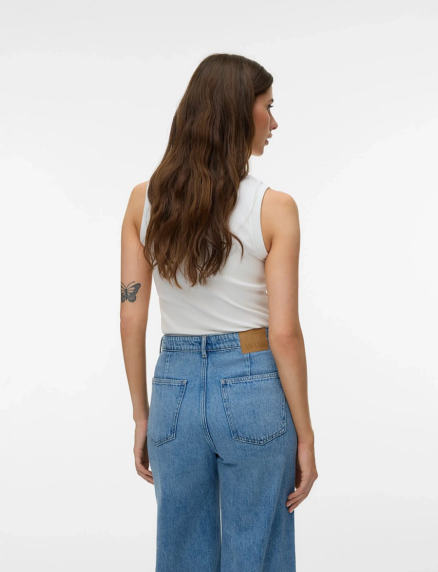 Vero Moda - AWCOLBIE V-NECK TANK TOP - topid ja varrukateta alussärgid - snow white - 2