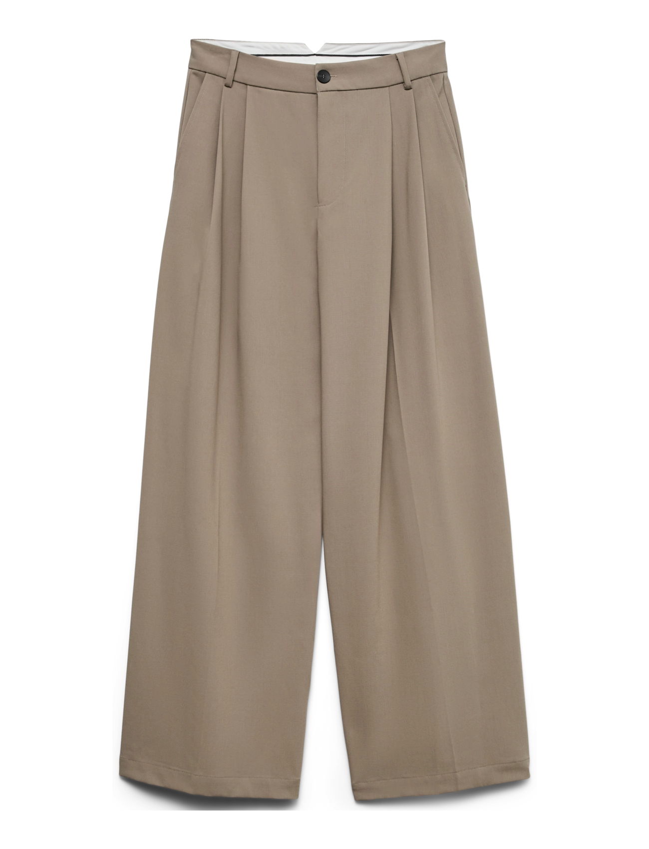 Vero Moda - VMSTELLA MW WIDE PLEAT PANT NOOS - anzugshosen - driftwood - 1