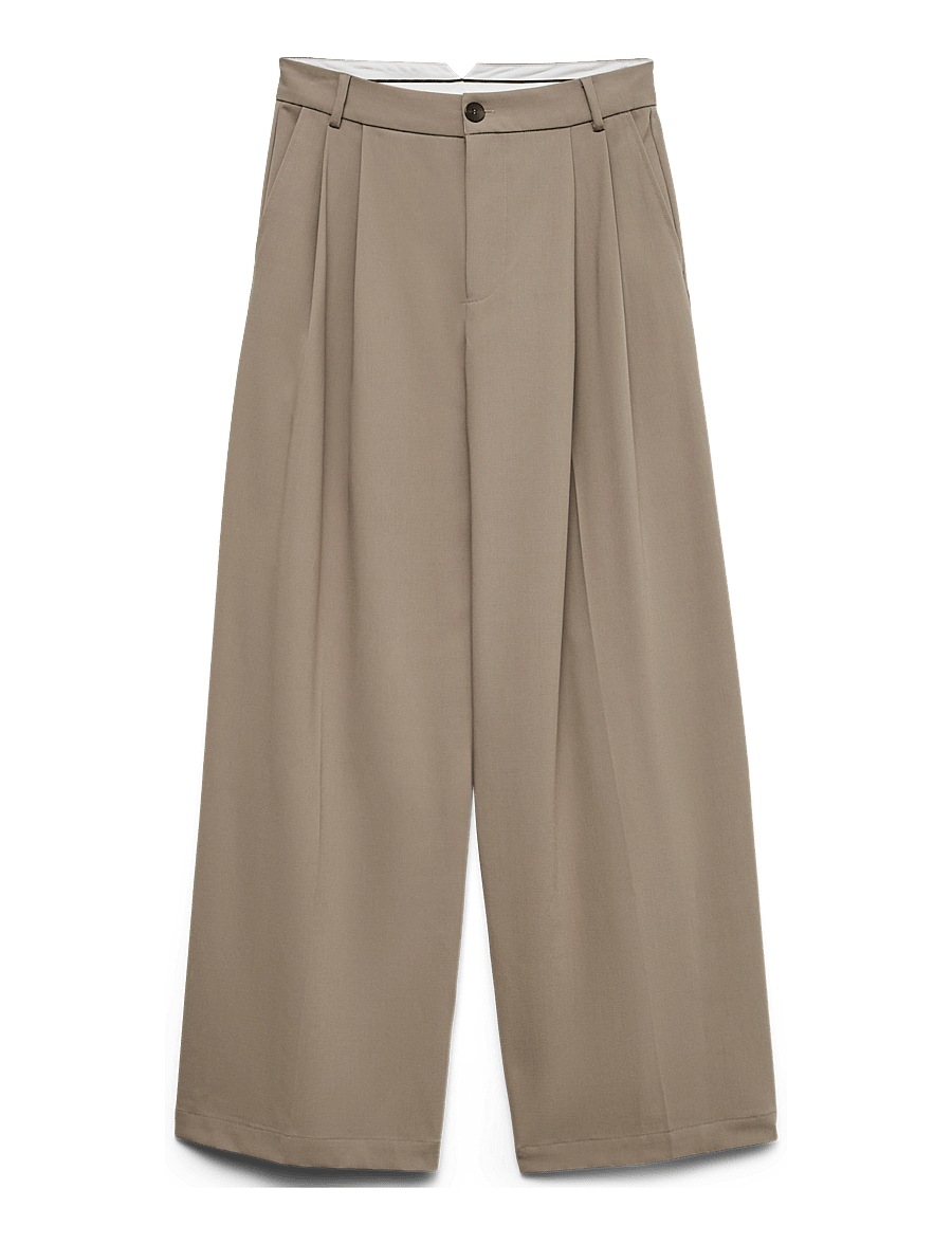 Vero Moda - VMSTELLA MW WIDE PLEAT PANT NOOS - anzugshosen - driftwood - 1