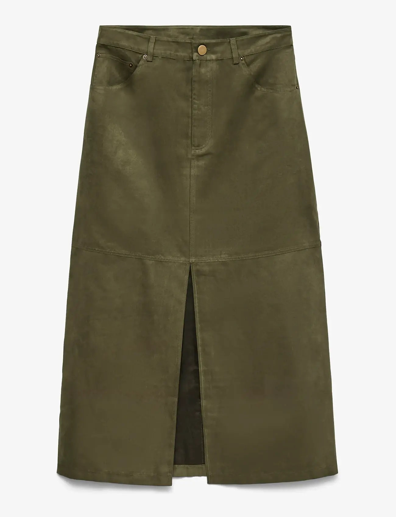 Vero Moda - VMKATHY HW MIDI SKIRT WVN EXP - midi kjolar - olive night - 1