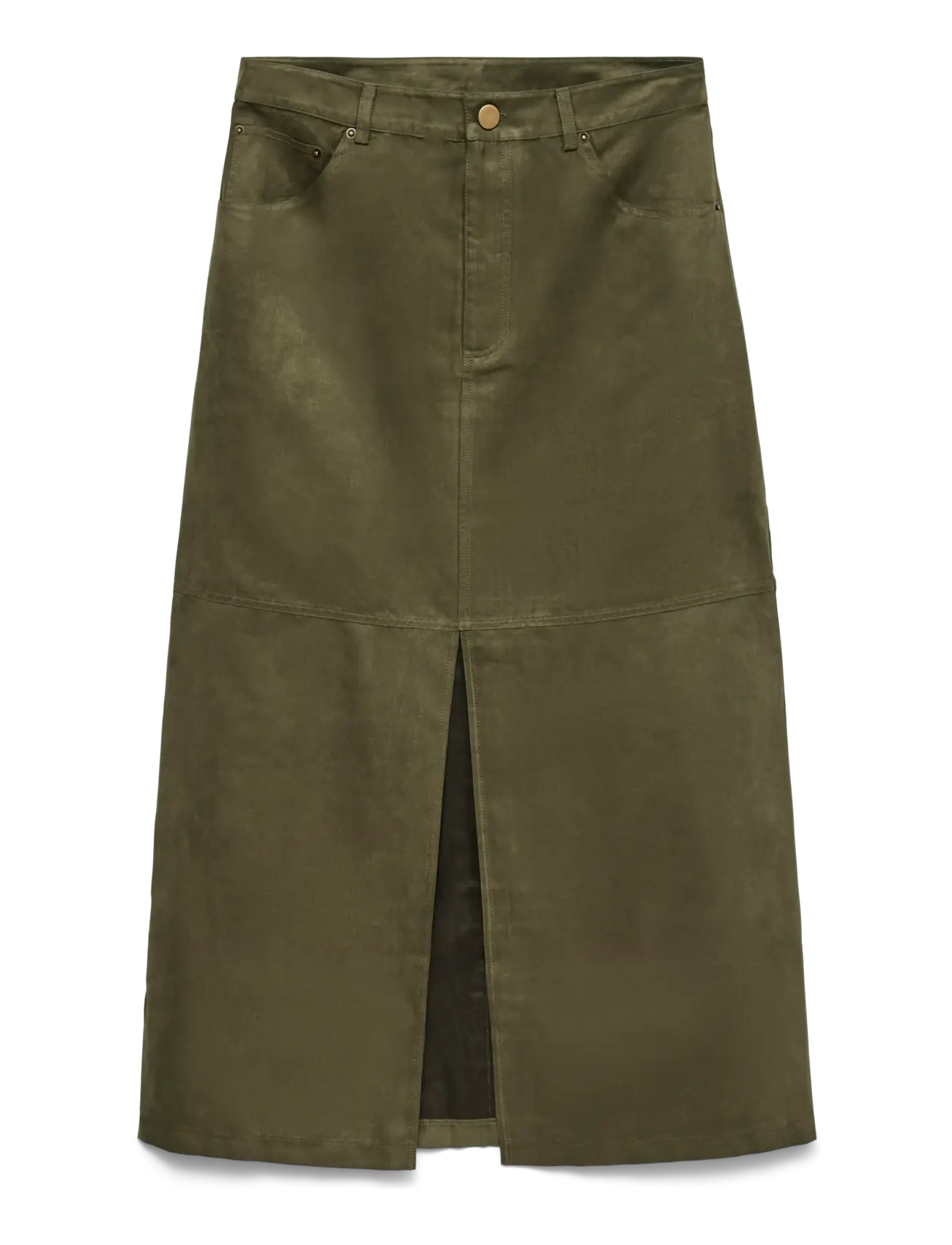 Vero Moda VMKATHY HW MIDI SKIRT WVN EXP - Nederdele - OLIVE NIGHT / khaki/green