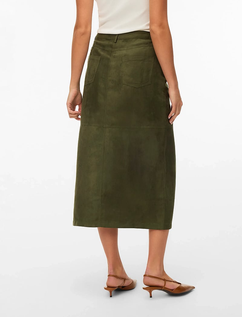 Vero Moda - VMKATHY HW MIDI SKIRT WVN EXP - midi-röcke - olive night - 2