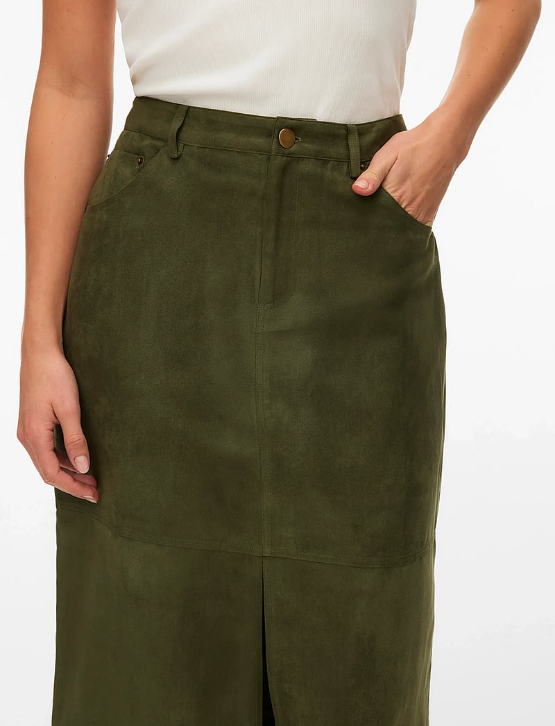 Vero Moda - VMKATHY HW MIDI SKIRT WVN EXP - midi-röcke - olive night - 4
