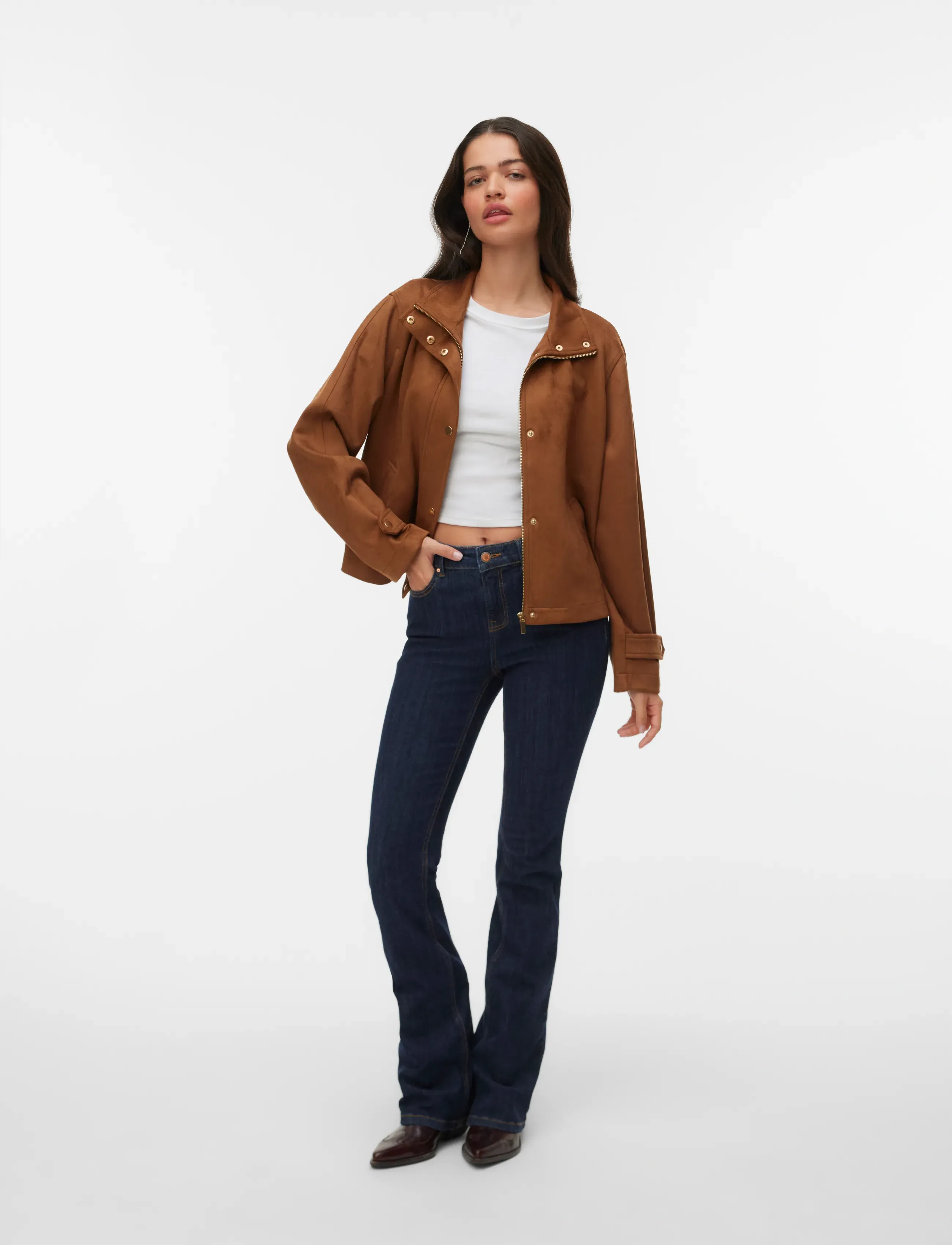Vero Moda Vmjosemaja Short Jacket, M, Jackets, Braun - Light-summer Frauen