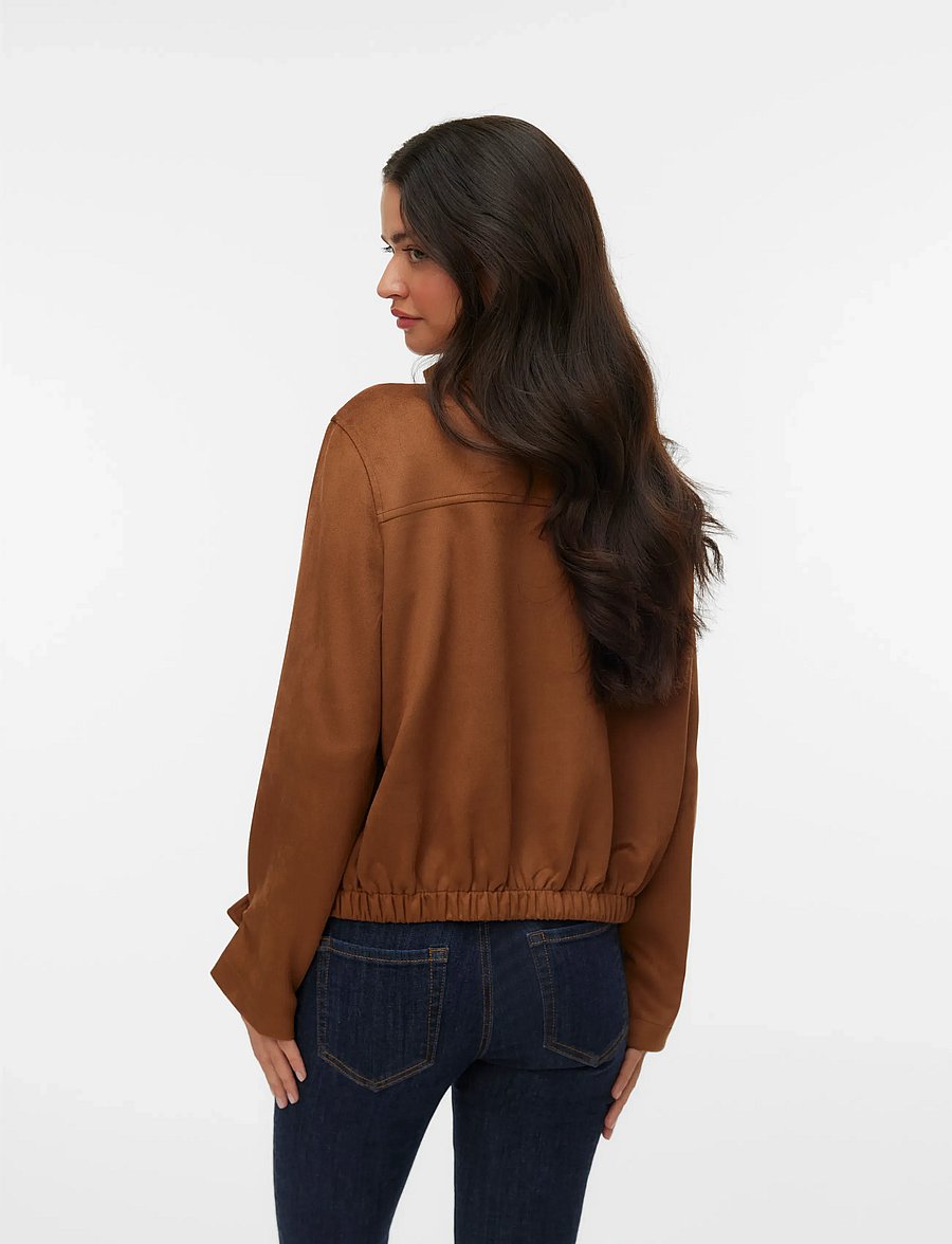 Vero Moda - VMJOSEMAJA SHORT JACKET - vårjackor - cognac - 2