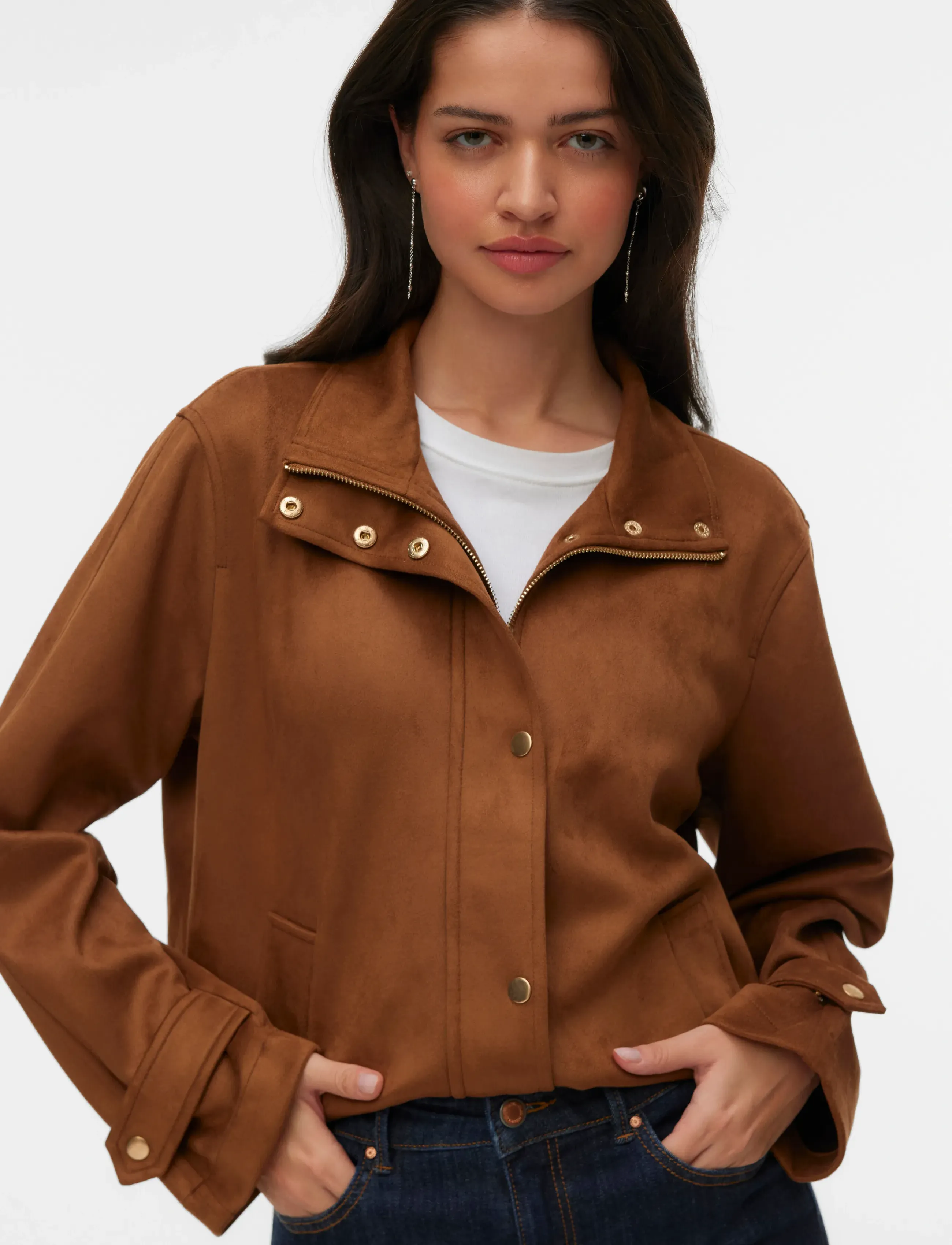 Vero Moda - VMJOSEMAJA SHORT JACKET - spring jackets - cognac - 3