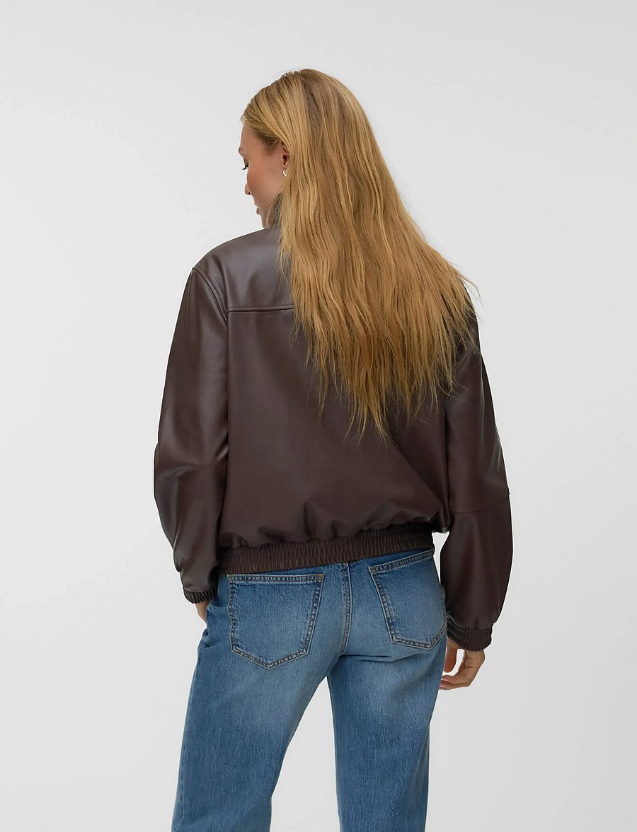 Vero Moda - VMCAIAAVA SHORT COATED JACKET - frühlingsjacken - chocolate martini - 2