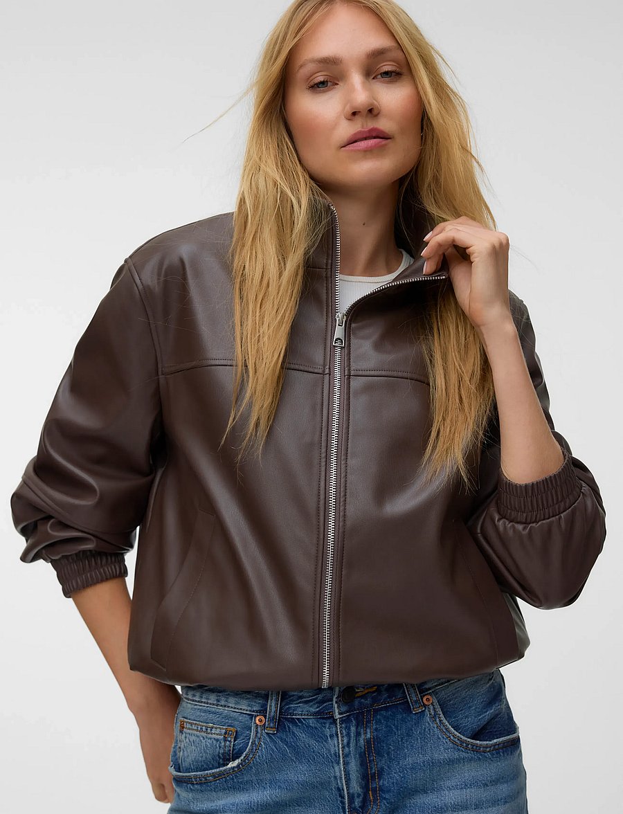 Vero Moda - VMCAIAAVA SHORT COATED JACKET - frühlingsjacken - chocolate martini - 3