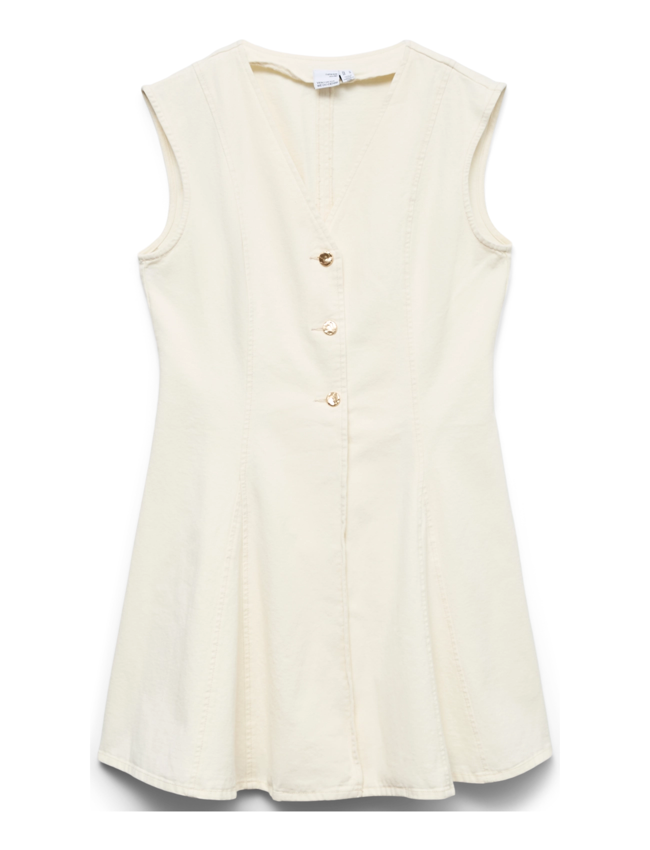 Vero Moda - VMMALLE SL SHORT ECRU DENIM DRESS - sommerkleider - ecru - 1