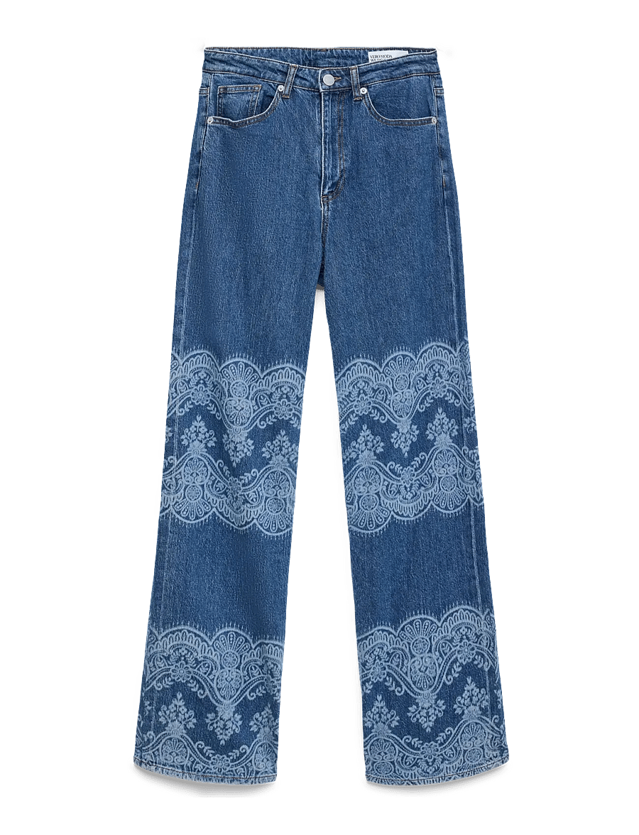 Vero Moda - VMTESSA HR WIDE LASER DNM JEANS RA3054 - hosen mit weitem bein - medium blue denim - 1