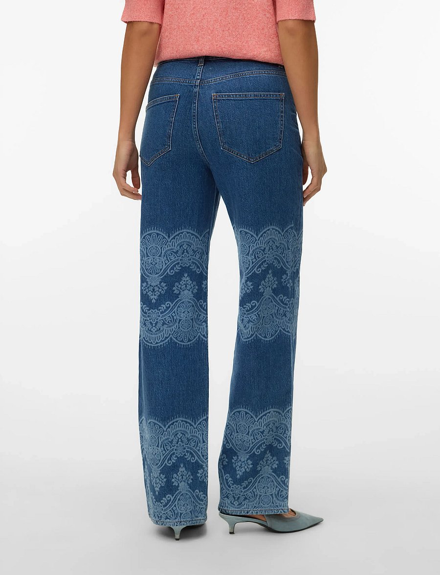Vero Moda - VMTESSA HR WIDE LASER DNM JEANS RA3054 - hosen mit weitem bein - medium blue denim - 2