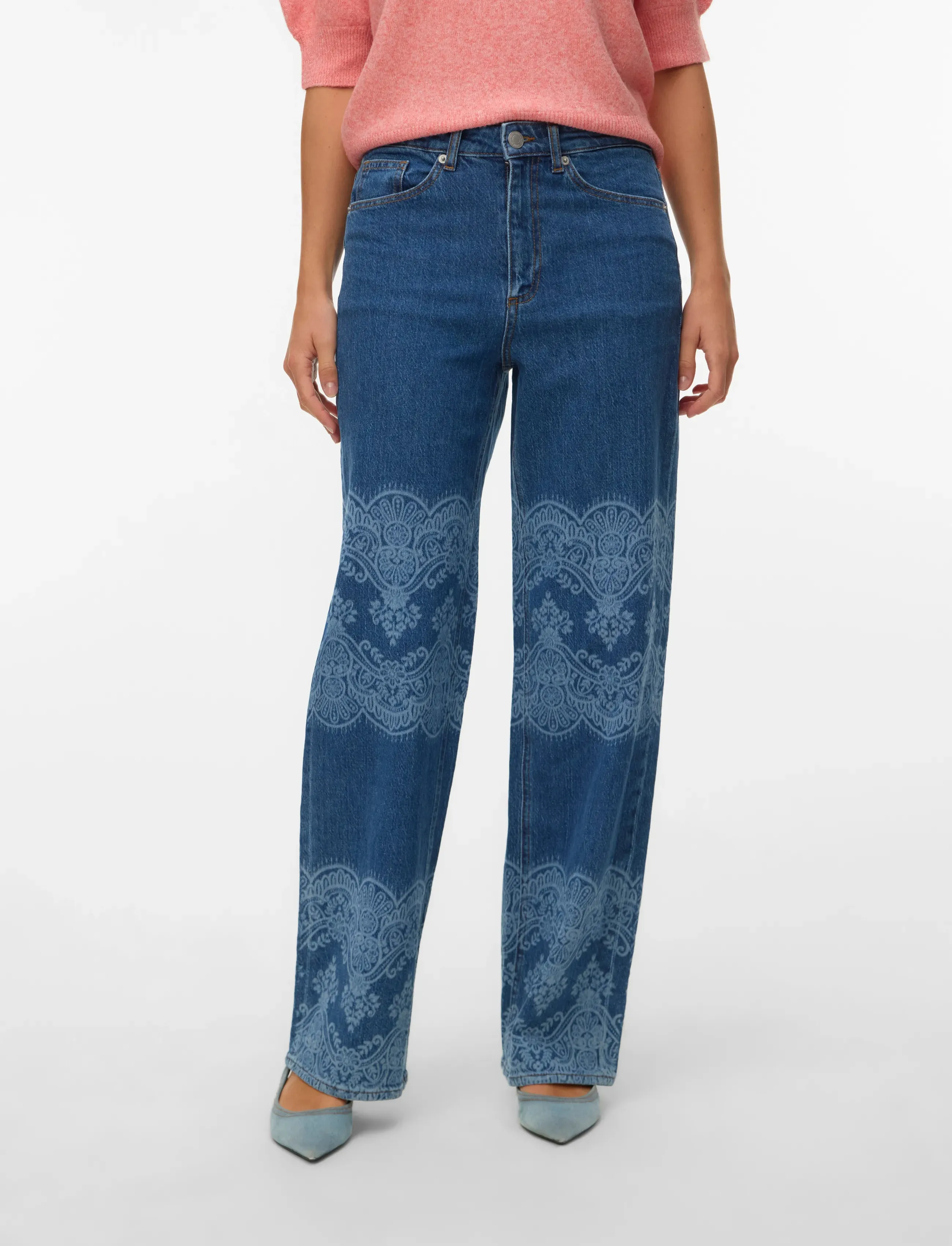 Vero Moda - VMTESSA HR WIDE LASER DNM JEANS RA3054 - hosen mit weitem bein - medium blue denim - 3