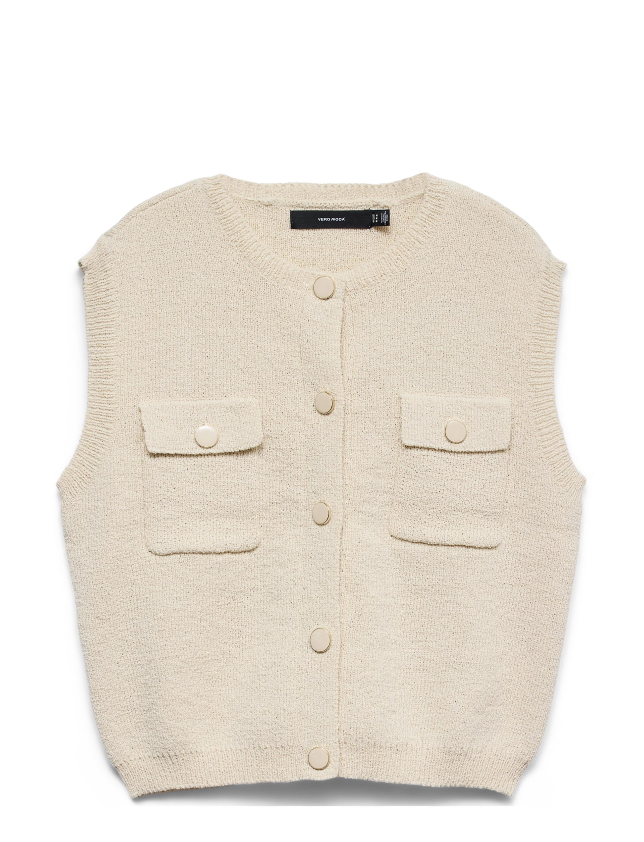 Vero Moda VMMILENA SL O-NECK VEST BOO - Everyday Style - BIRCH / cream