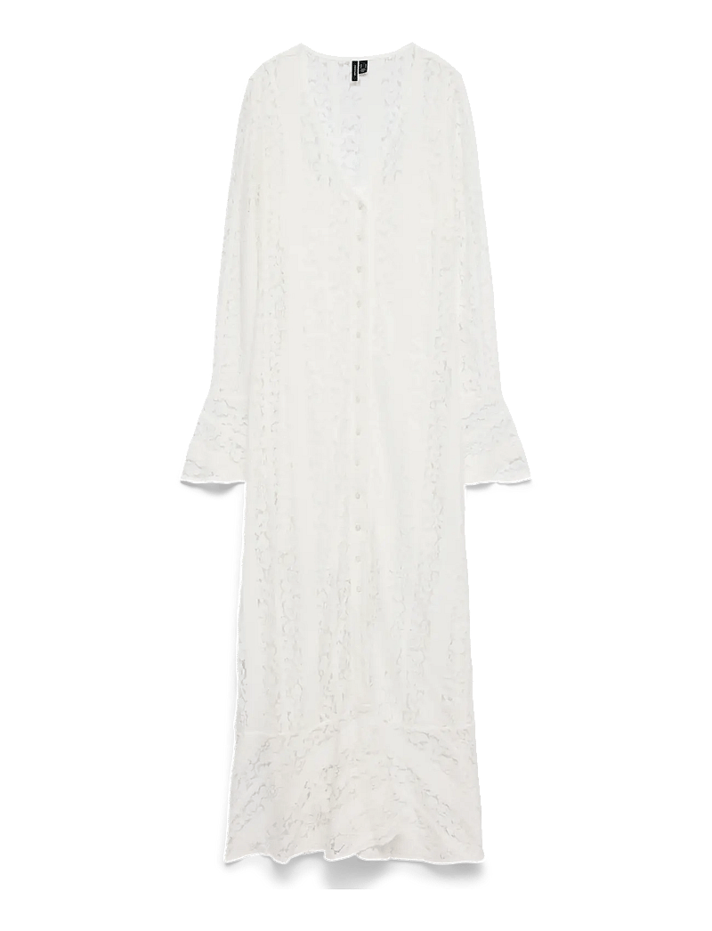 Vero Moda - VMKENNEDY LS ANKLE DRESS JRS EXP - spetsklänningar - cloud dancer - 1