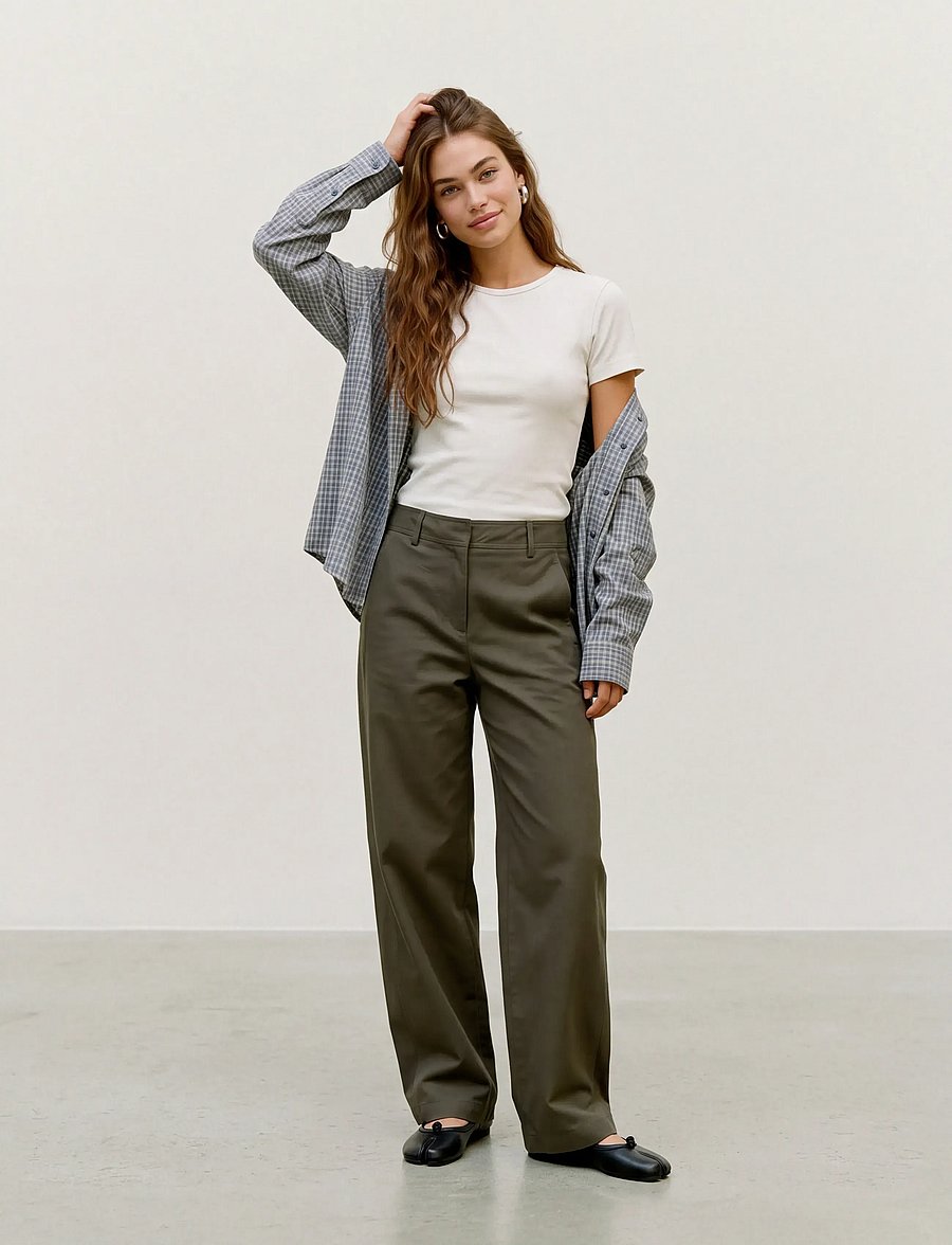 Vero Moda - VMSOFIA MW BARREL PANT NOOS - hosen mit geradem bein - forest night - 0