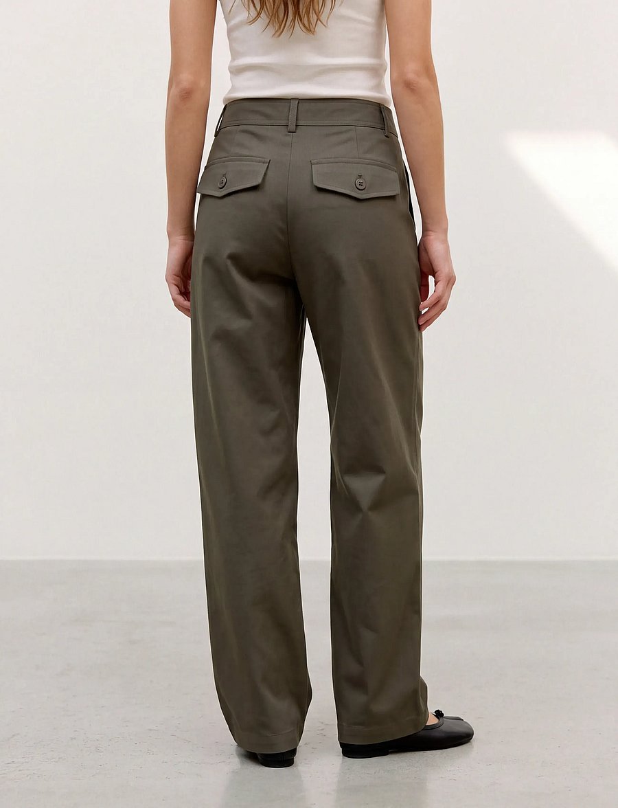 Vero Moda - VMSOFIA MW BARREL PANT NOOS - hosen mit geradem bein - forest night - 2