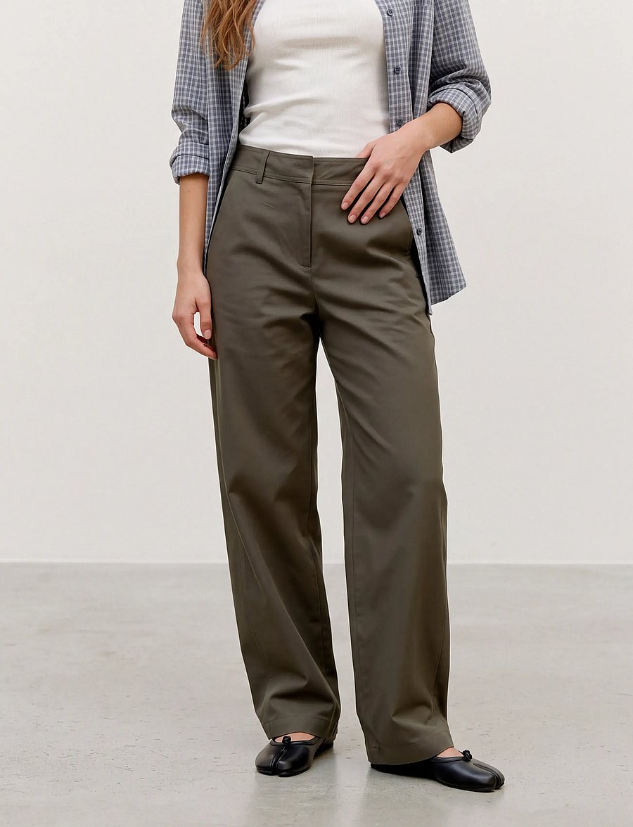 Vero Moda - VMSOFIA MW BARREL PANT NOOS - hosen mit geradem bein - forest night - 3