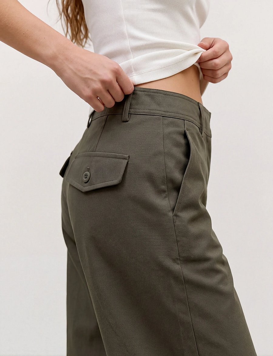 Vero Moda - VMSOFIA MW BARREL PANT NOOS - hosen mit geradem bein - forest night - 4