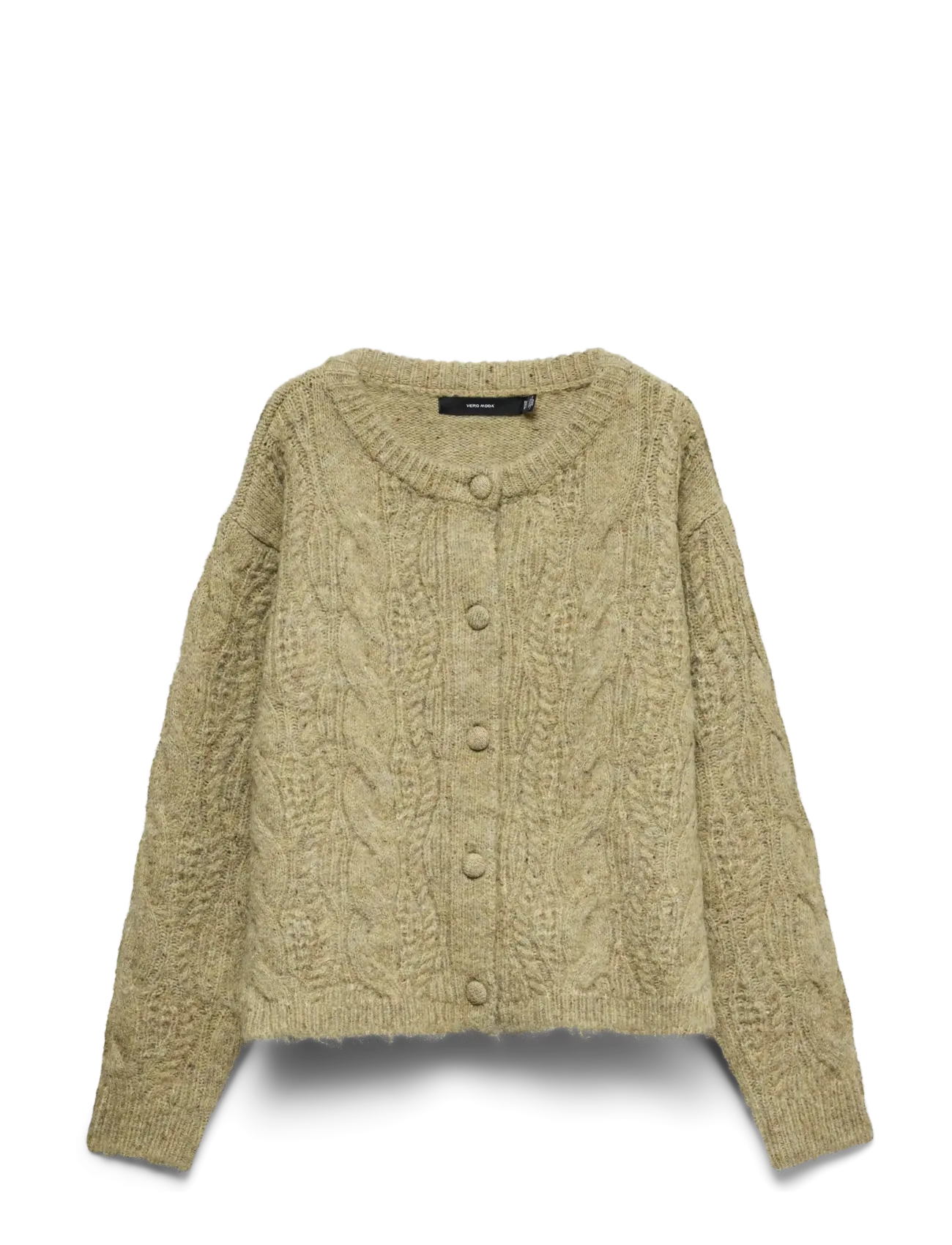 Vero Moda - VMINGRID LS O-NECK CABLE CARDIGAN BOO - oil green - 1