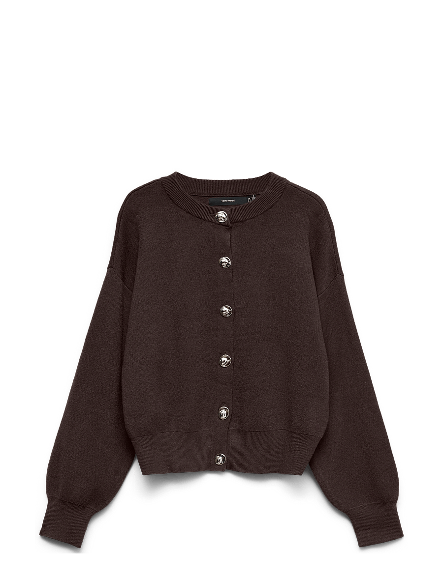 Vero Moda - VMNOELLA LS O-NECK CARDIGAN BOO - koftor - chocolate torte - 0