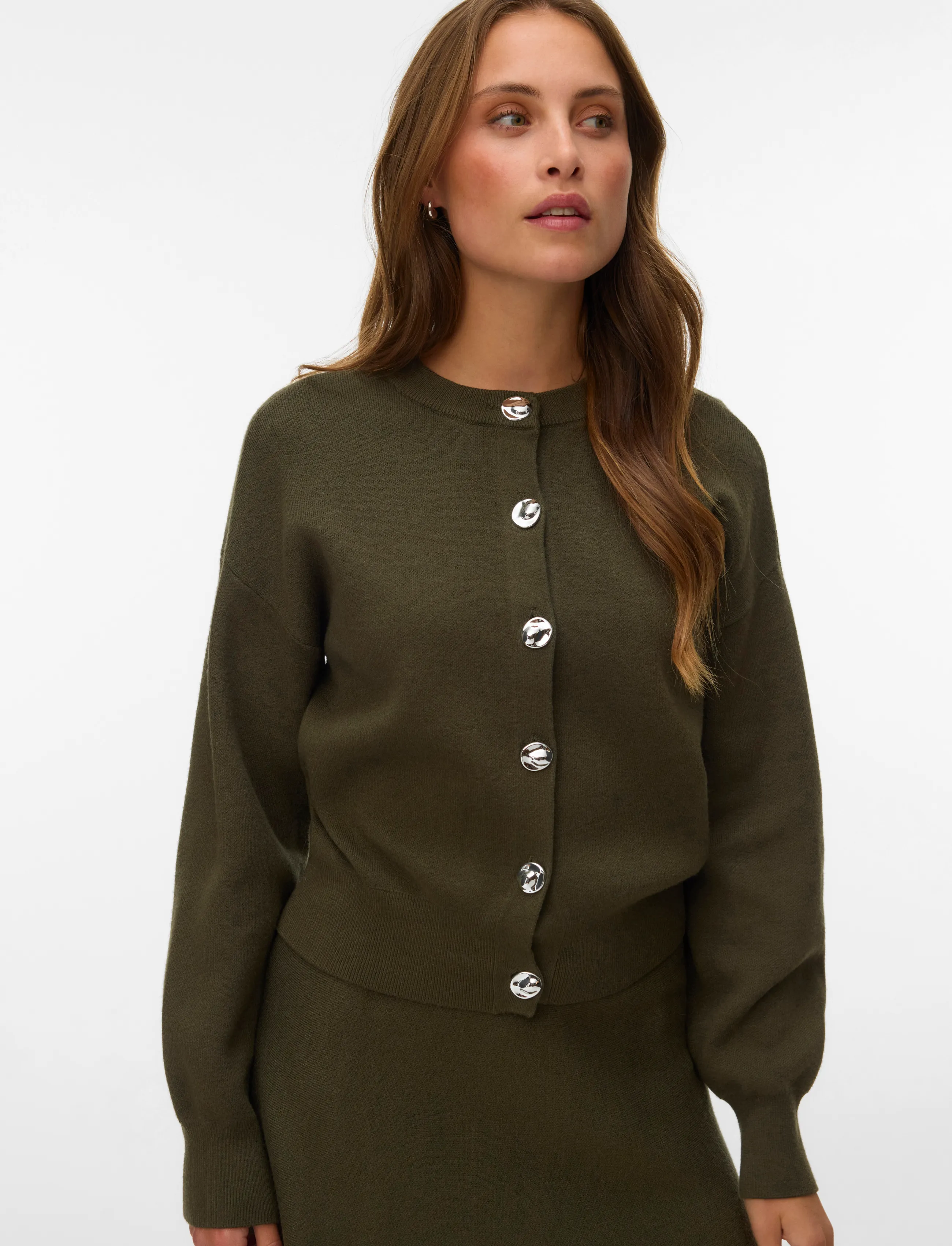 Vero Moda - VMNOELLA LS O-NECK CARDIGAN BOO - forest night - 3