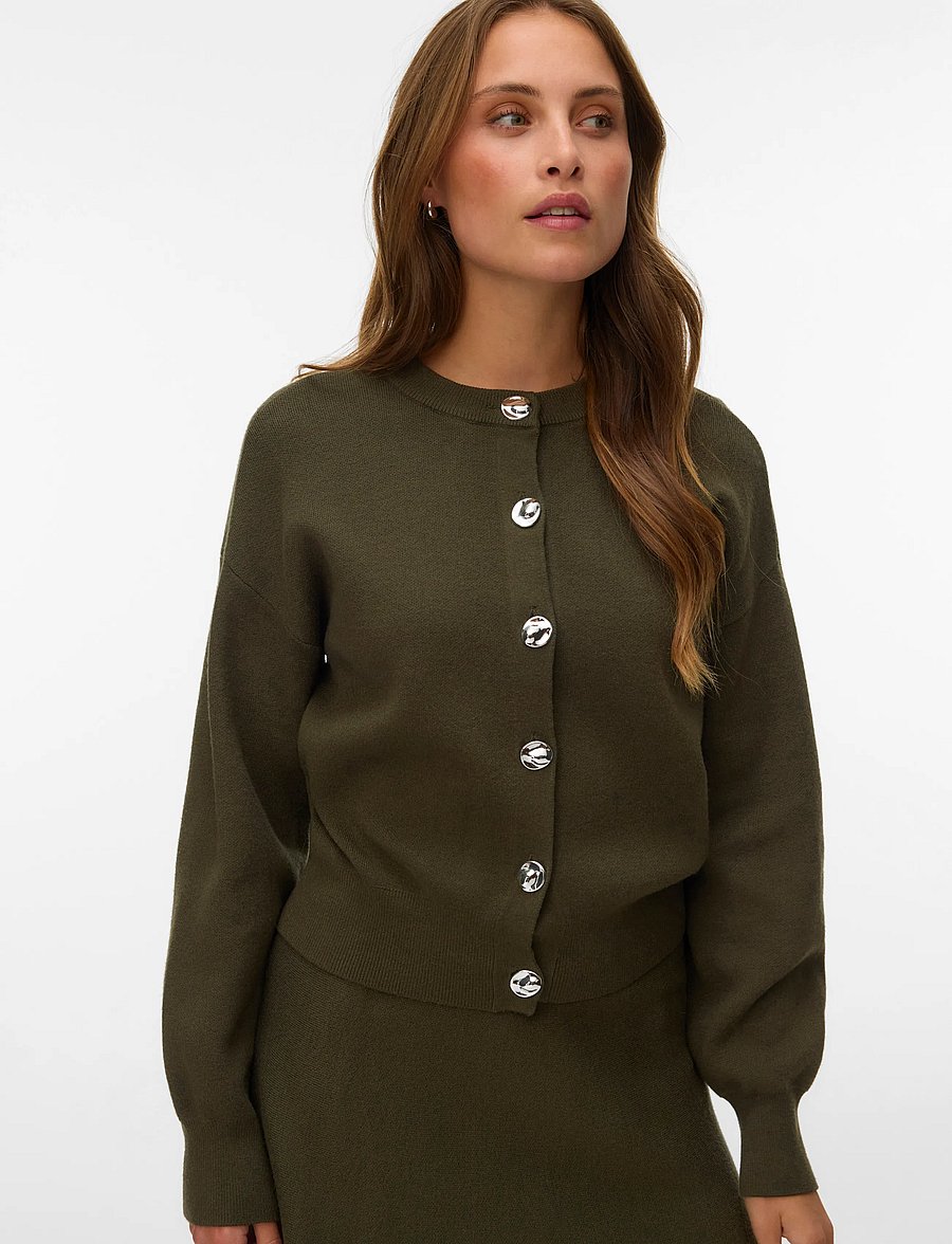 Vero Moda - VMNOELLA LS O-NECK CARDIGAN BOO - forest night - 3