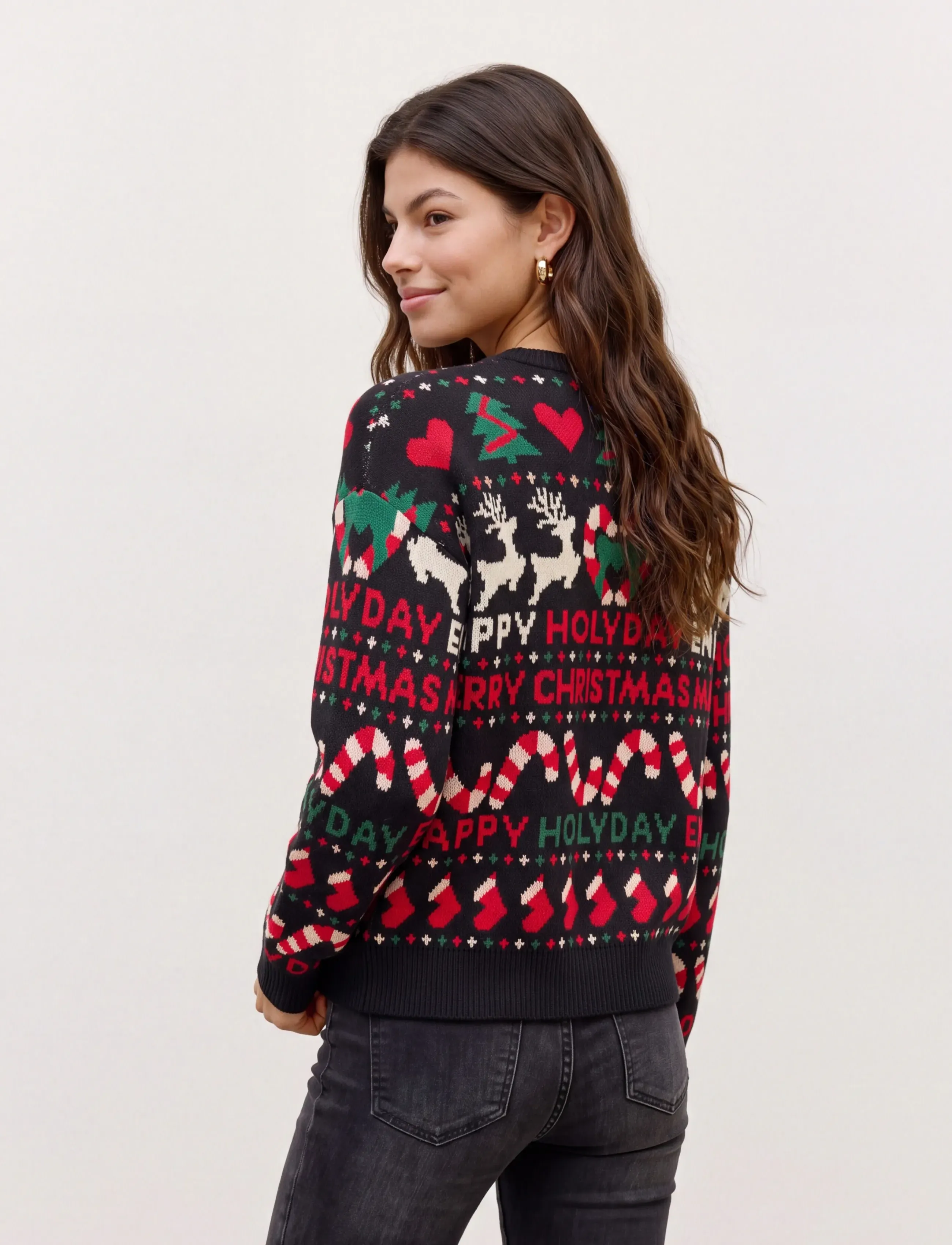 Vero Moda - VMXMAS HOLIDAY LS PULLOVER XMAS - herbstliche kleidung - black - 2