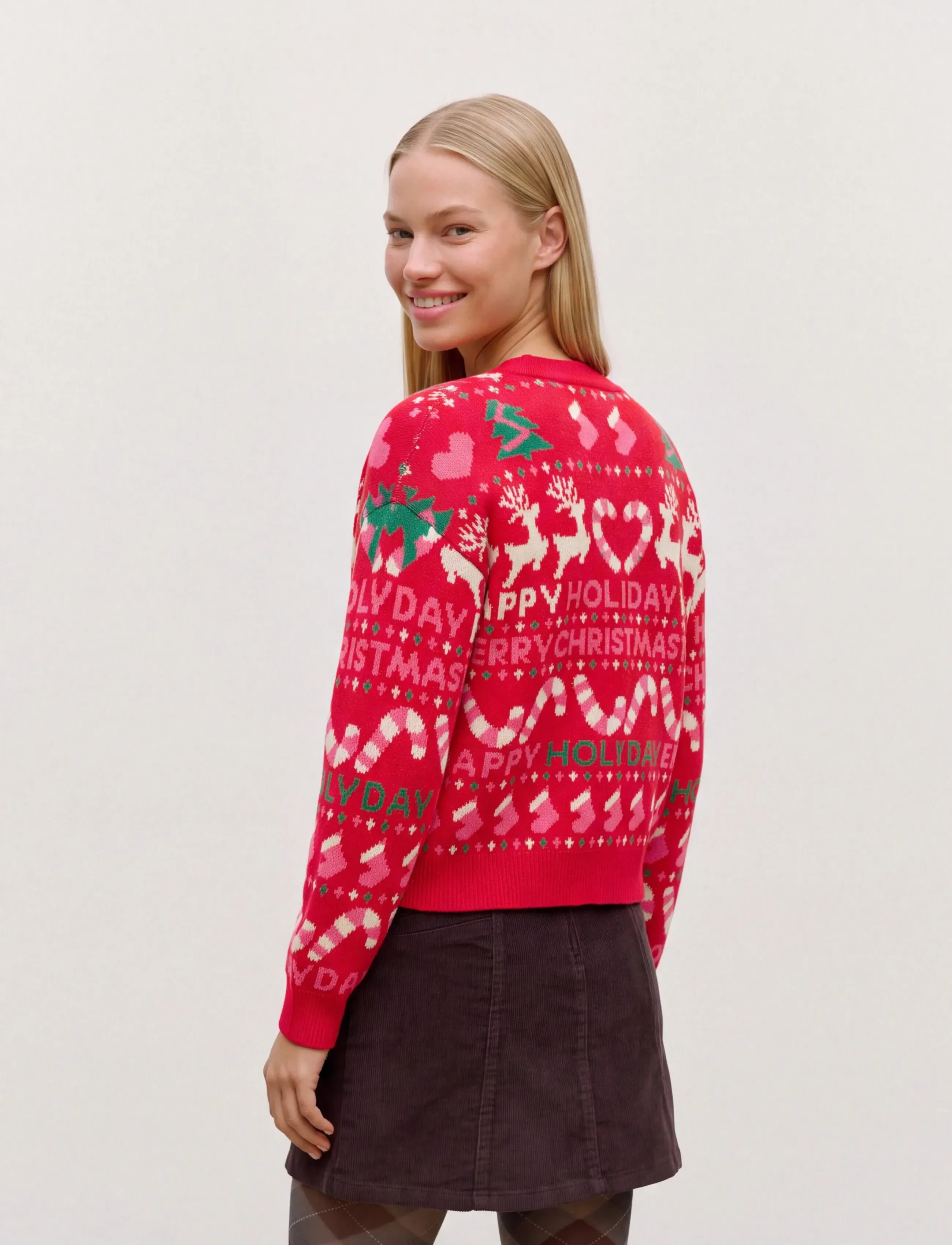 Vero Moda - VMXMAS HOLIDAY LS V-NECK CARDIGAN XMAS - herbstliche kleidung - chinese red - 2