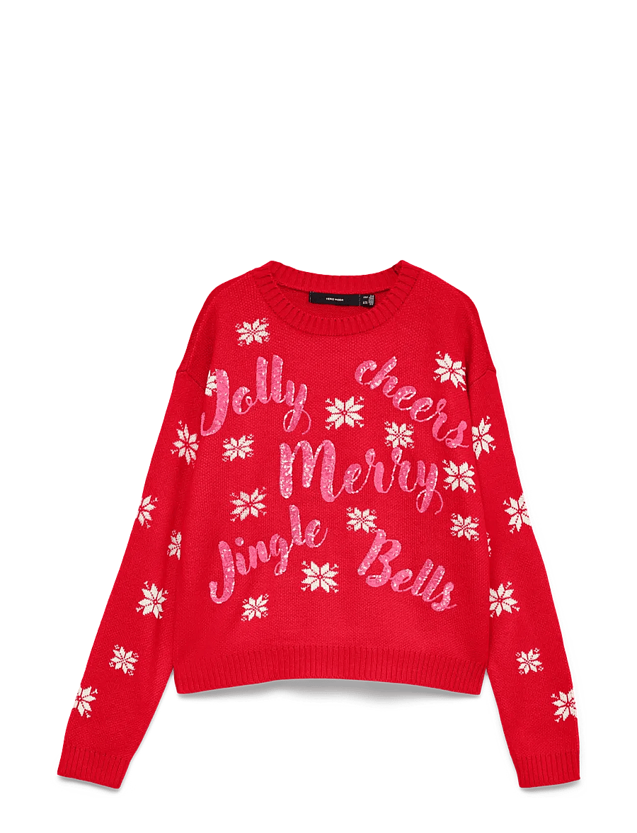 Vero Moda - VMJOLLY CHEER LS O-NECK PULLOVER XMAS - chinese red - 0
