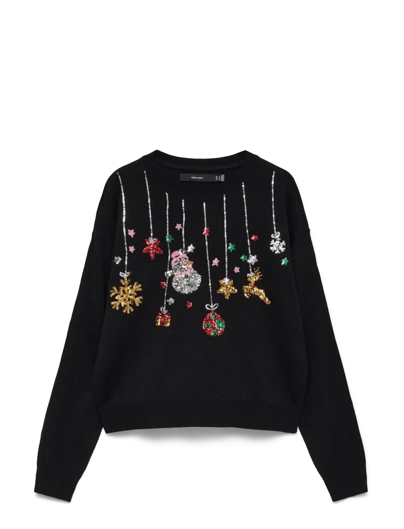Vero Moda VMNEW GLITTER LS O-NECK PULL. XMAS BOX - Strik - BLACK / black