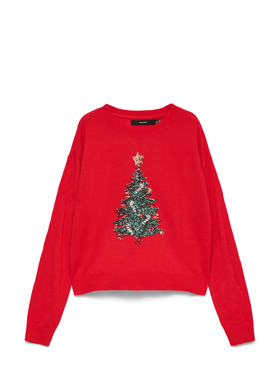 Vero Moda - VMNEW GLITTER LS O-NECK PULL. XMAS BOX - pullover - chinese red - 1