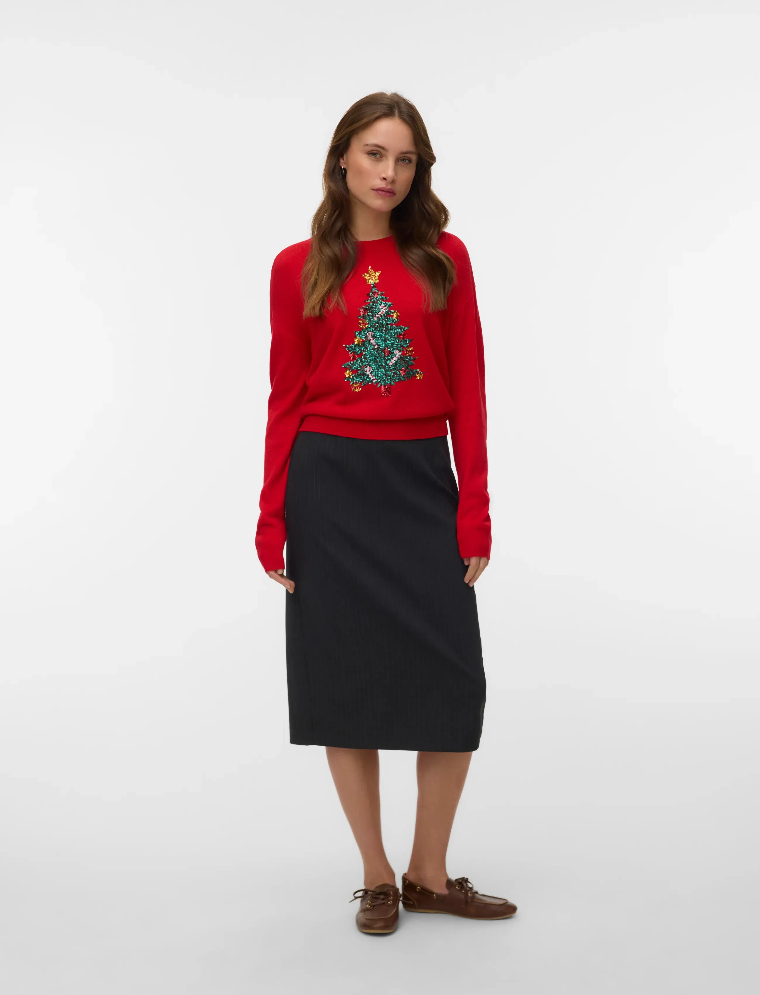 Vero Moda - VMNEW GLITTER LS O-NECK PULL. XMAS BOX - pullover - chinese red - 0