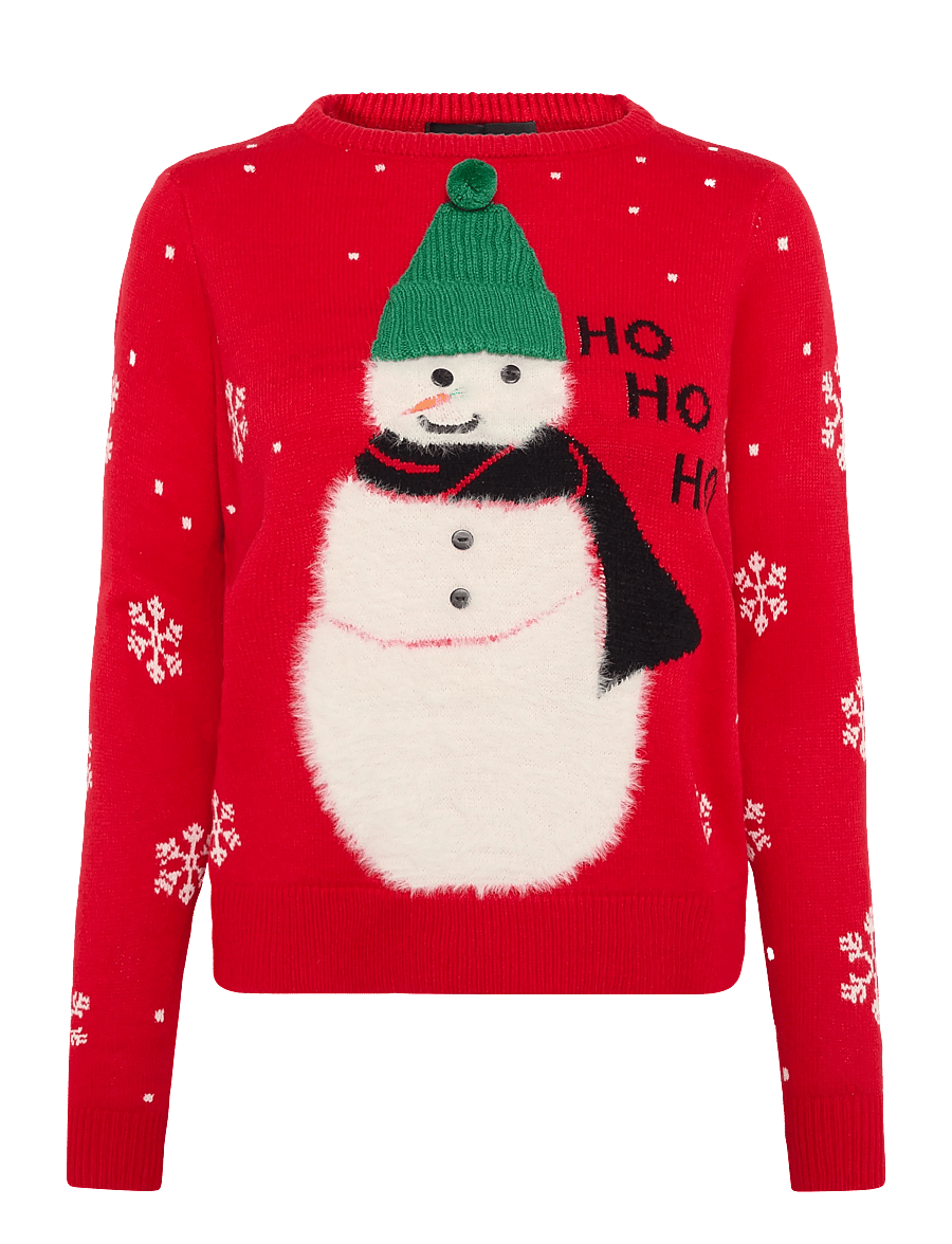 Vero Moda - VMBENIE SNOWMAN LS O-NECK PULLOVER XMAS - jumpers - chinese red - 0