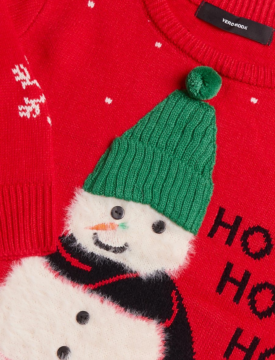 Vero Moda - VMBENIE SNOWMAN LS O-NECK PULLOVER XMAS - jumpers - chinese red - 2