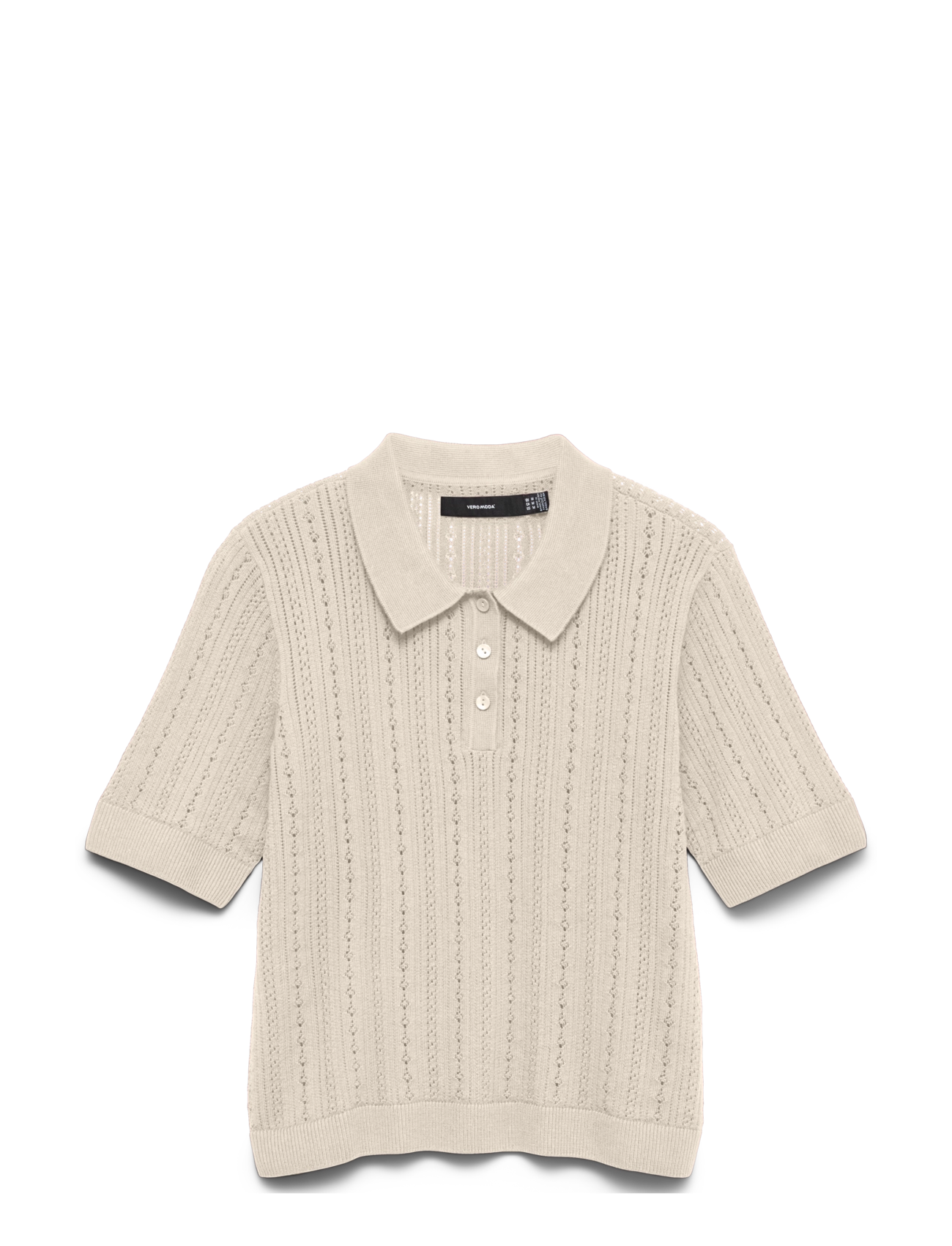 Vero Moda VMSALLY 2/4 POLONECK PULLOVER BOO - Jumpers - BIRCH / cream