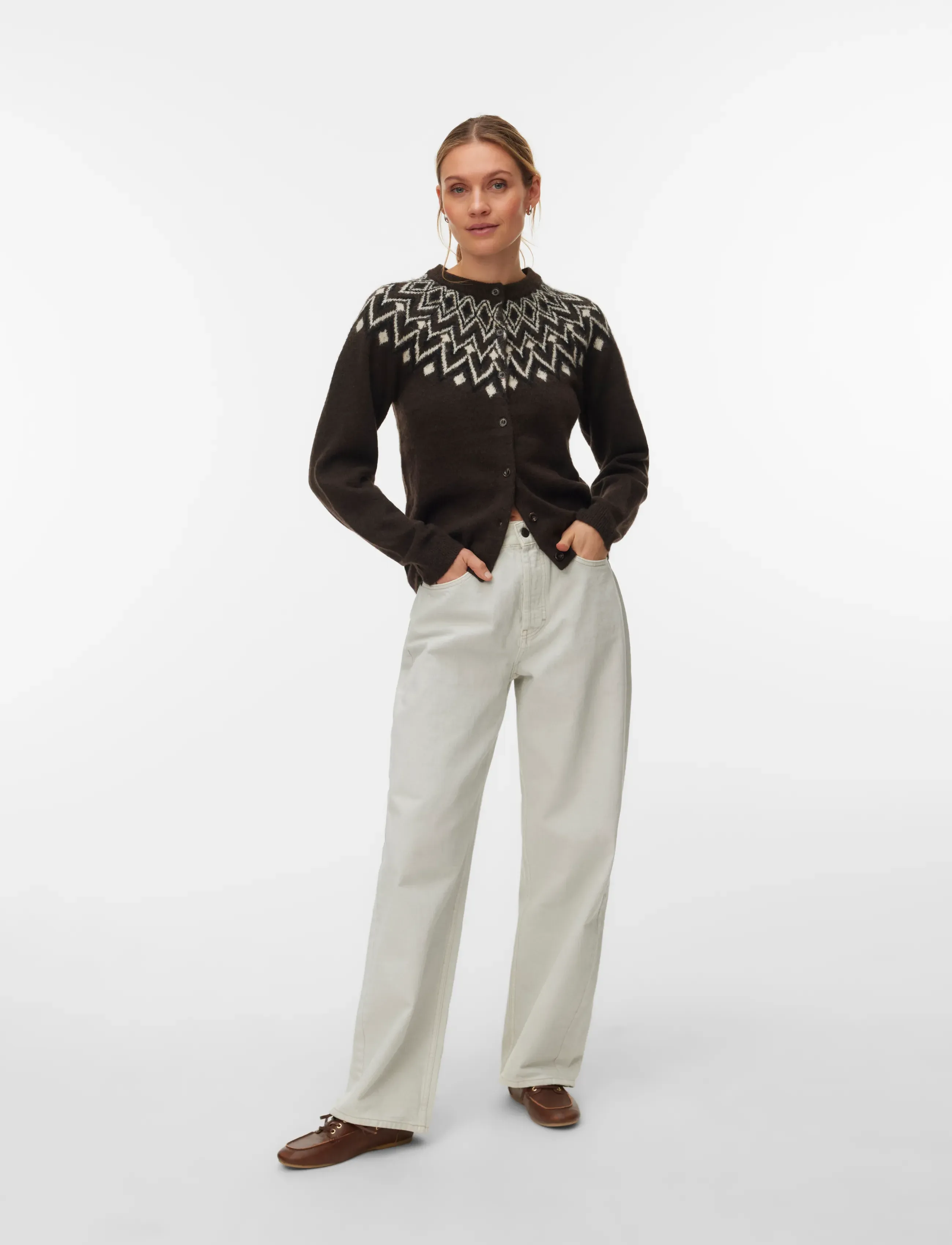 Vmkarla Ls O-Neck Button Cardigan Boo