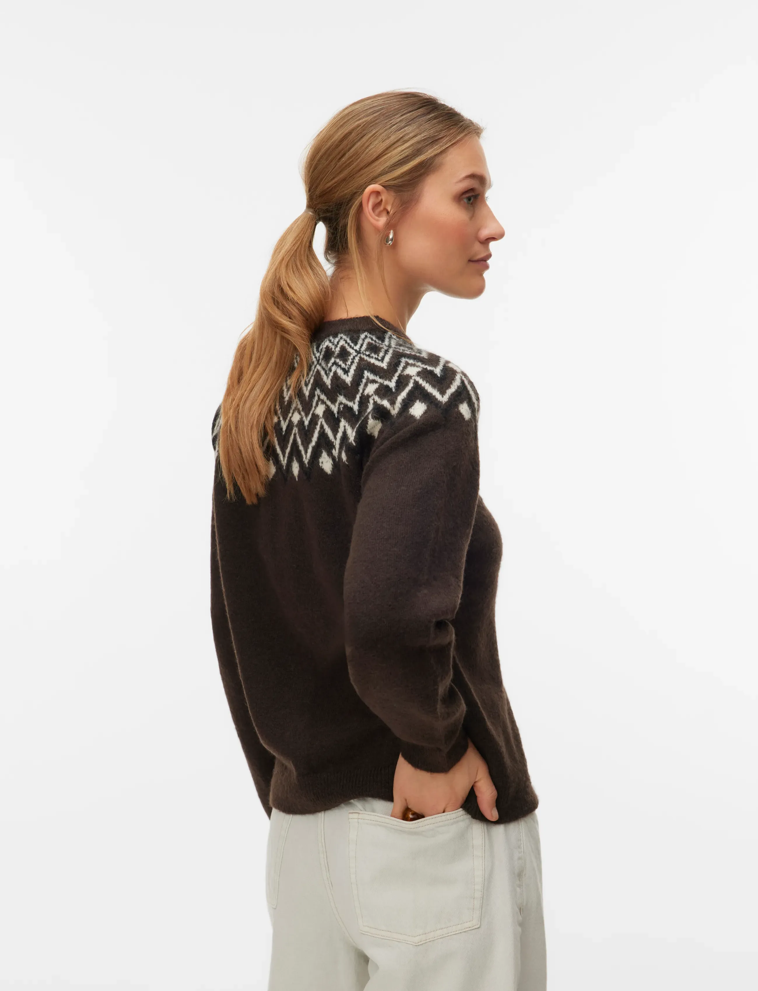 Vero Moda - VMKARLA LS O-NECK BUTTON CARDIGAN BOO - cardigans - chocolate torte - 2