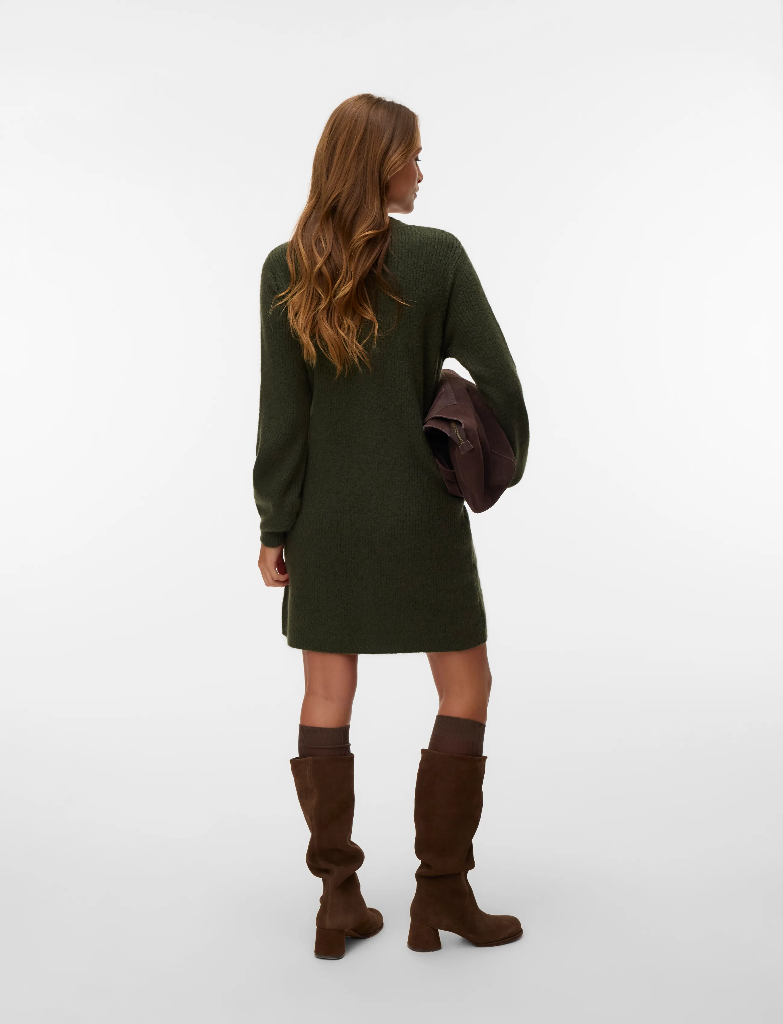 Vero Moda - VMKARLA LS V-NECK BUTTON ABK DRESS NOOS - forest night - 2