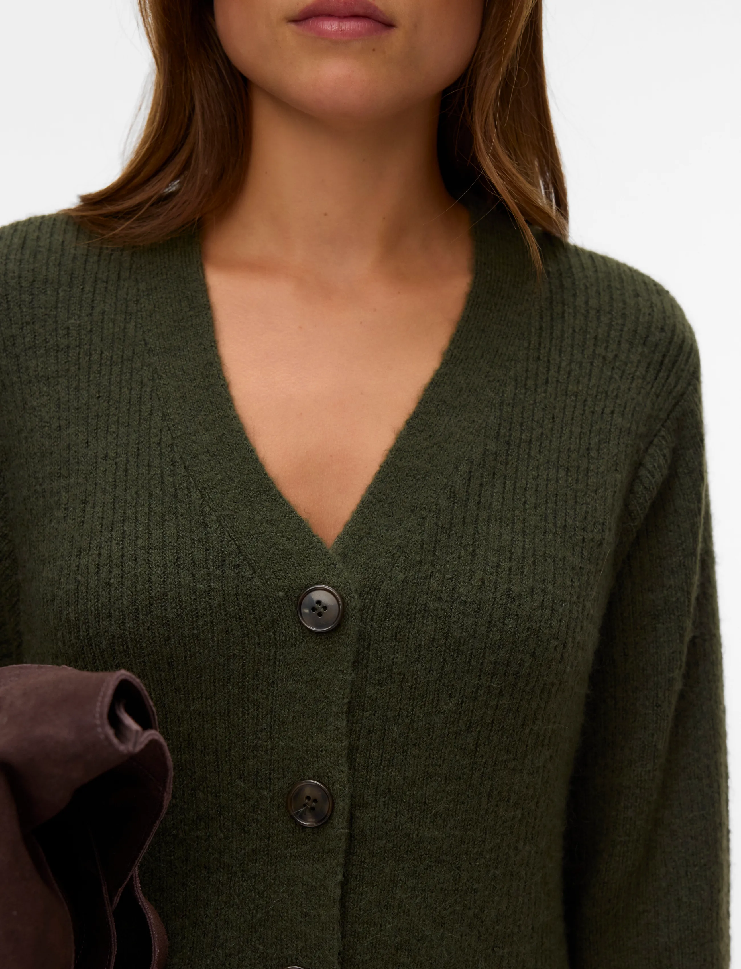 Vero Moda - VMKARLA LS V-NECK BUTTON ABK DRESS NOOS - forest night - 4